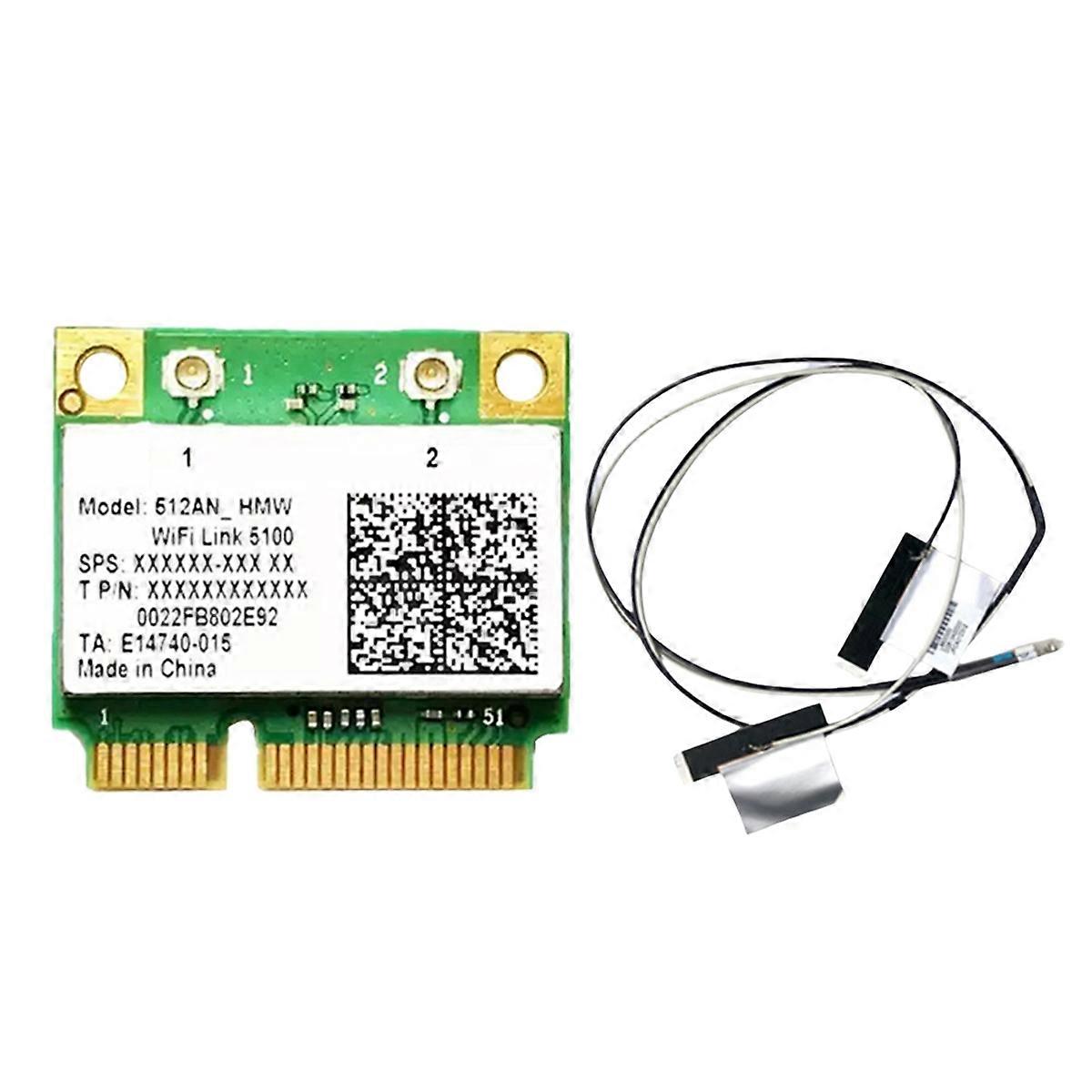 5100AGN κάρτα WiFi Card+2xAntenna ασύρματη κάρτα δικτύων 2.4G&5G 300Mbps MINIPCIE για τους, , φορητούς υπολογιστές Hasee