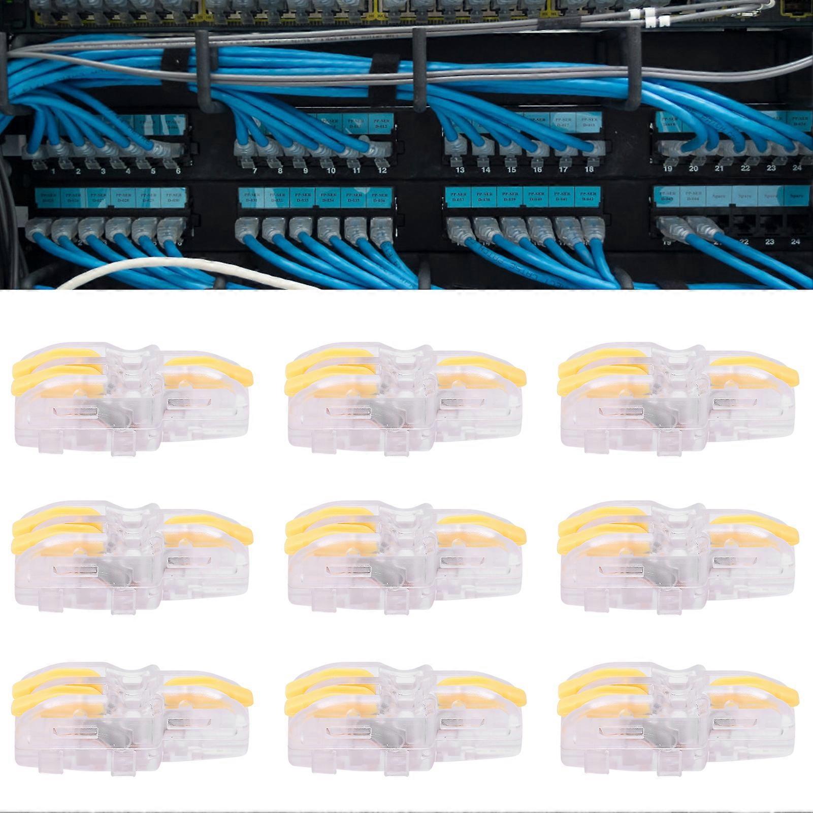 20Pcs SPL-F12 Yellow T-Type Wire Connector 1in 2out 32A 250V