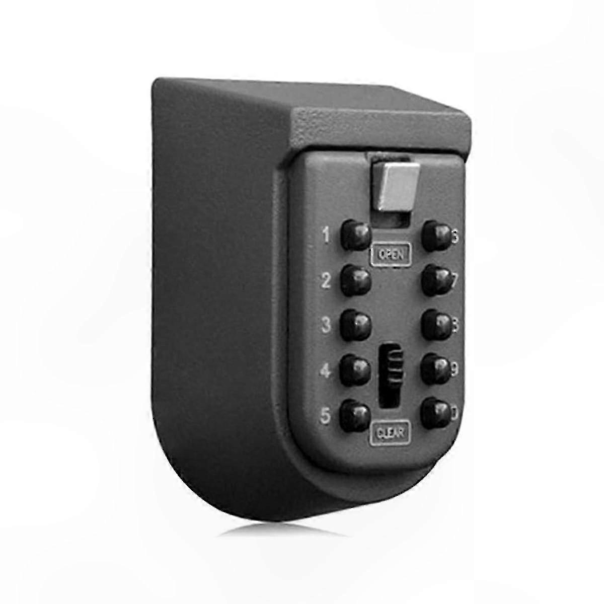 Outdoor Wall Mount Key Storage Box with 10-Digit Combination Lock Button Safe Container