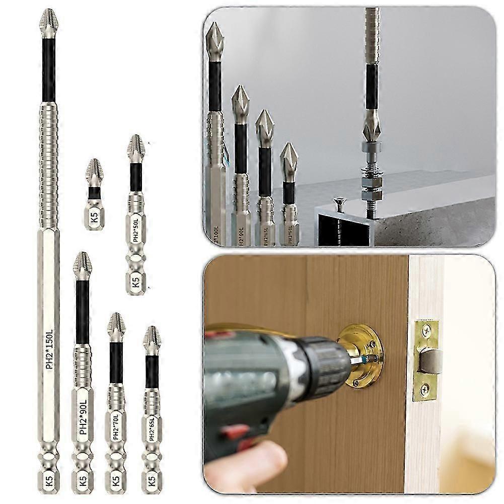PH2 Screwdriver Bit Set 25-150mm Long Head Drill Screwdriver Bits for Rope Drills