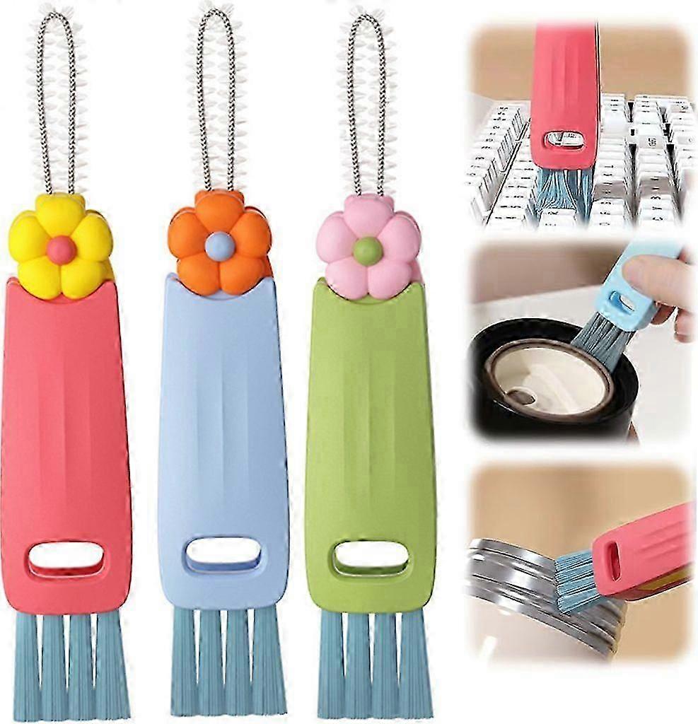 3-in-1 cleaning brush, multi-function squeeze cleaning brush, portable bottle lid cleaner