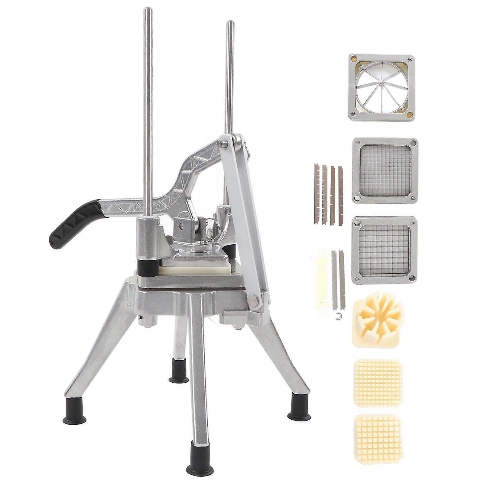 Manual Vegetable Fruit Chopper Cutter 4 Blades 1/2in 3/8in 1/4in 8 Pieces Blade French Fry Potato Dicer