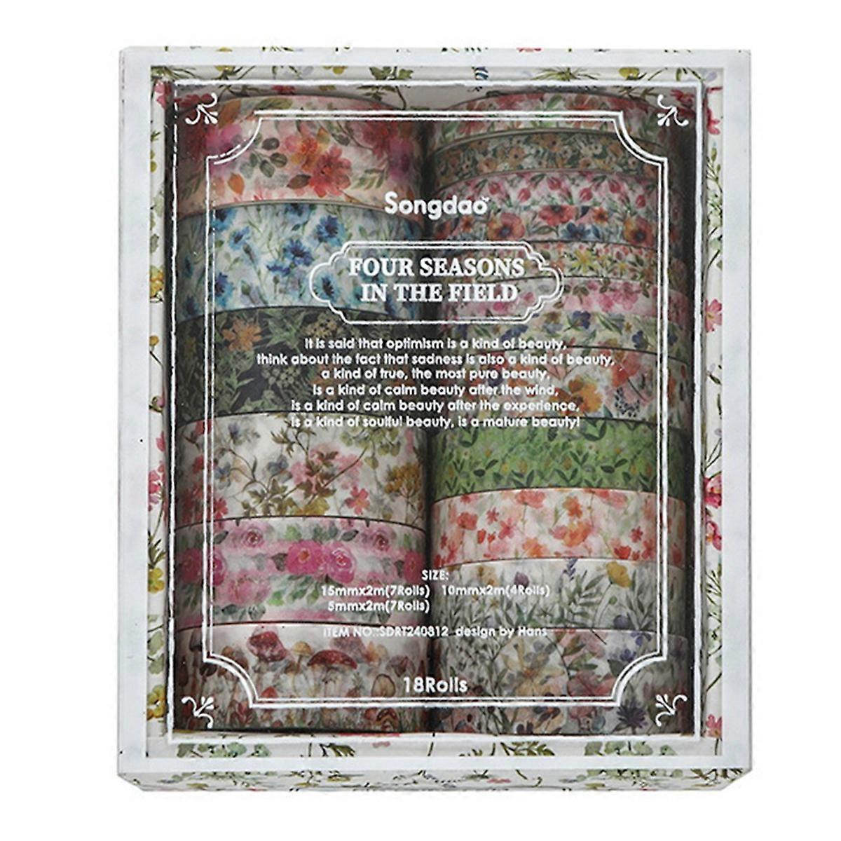 18Pcs Washi Tape Scrapbooking Supplies Washitape Diary Decoration Cinta Adhesiva Washi Tapes Spring