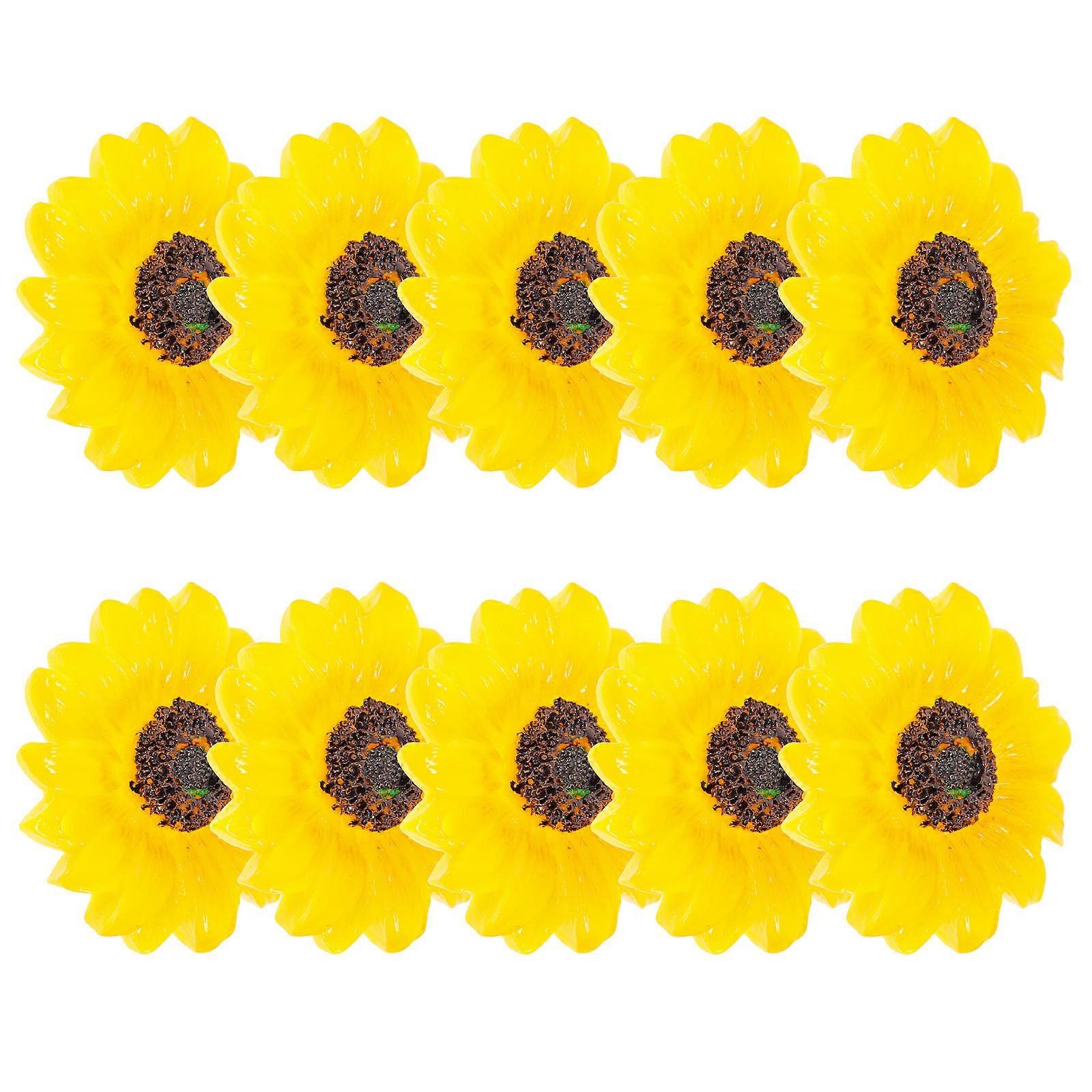 Keychain Decoration Sunflower Pendant for Various Art Craft Projects Assorted Resin 10Pcs