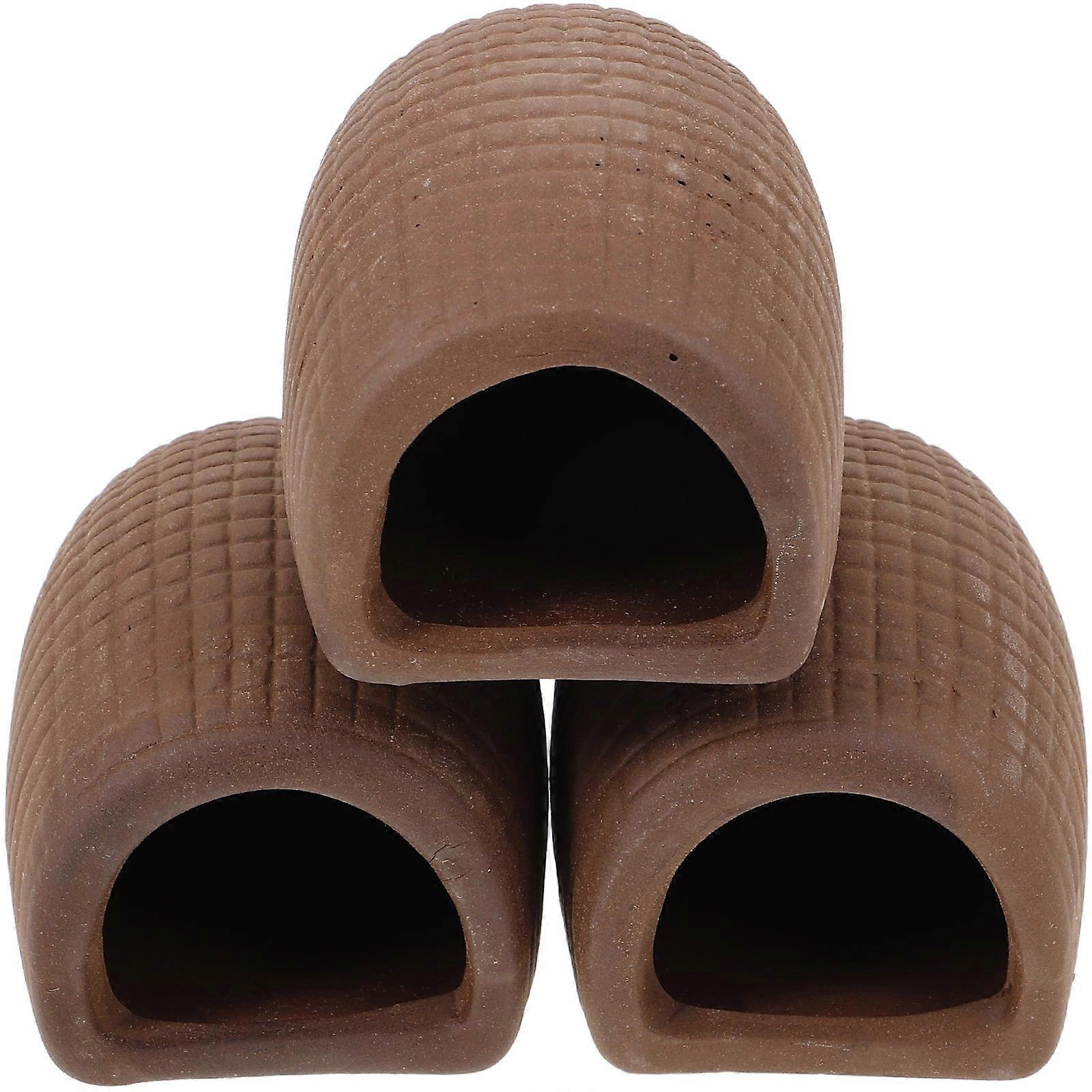 Shrimp Shelter Ceramic Shrimp Hideout for Small Animals 3Pcs Set