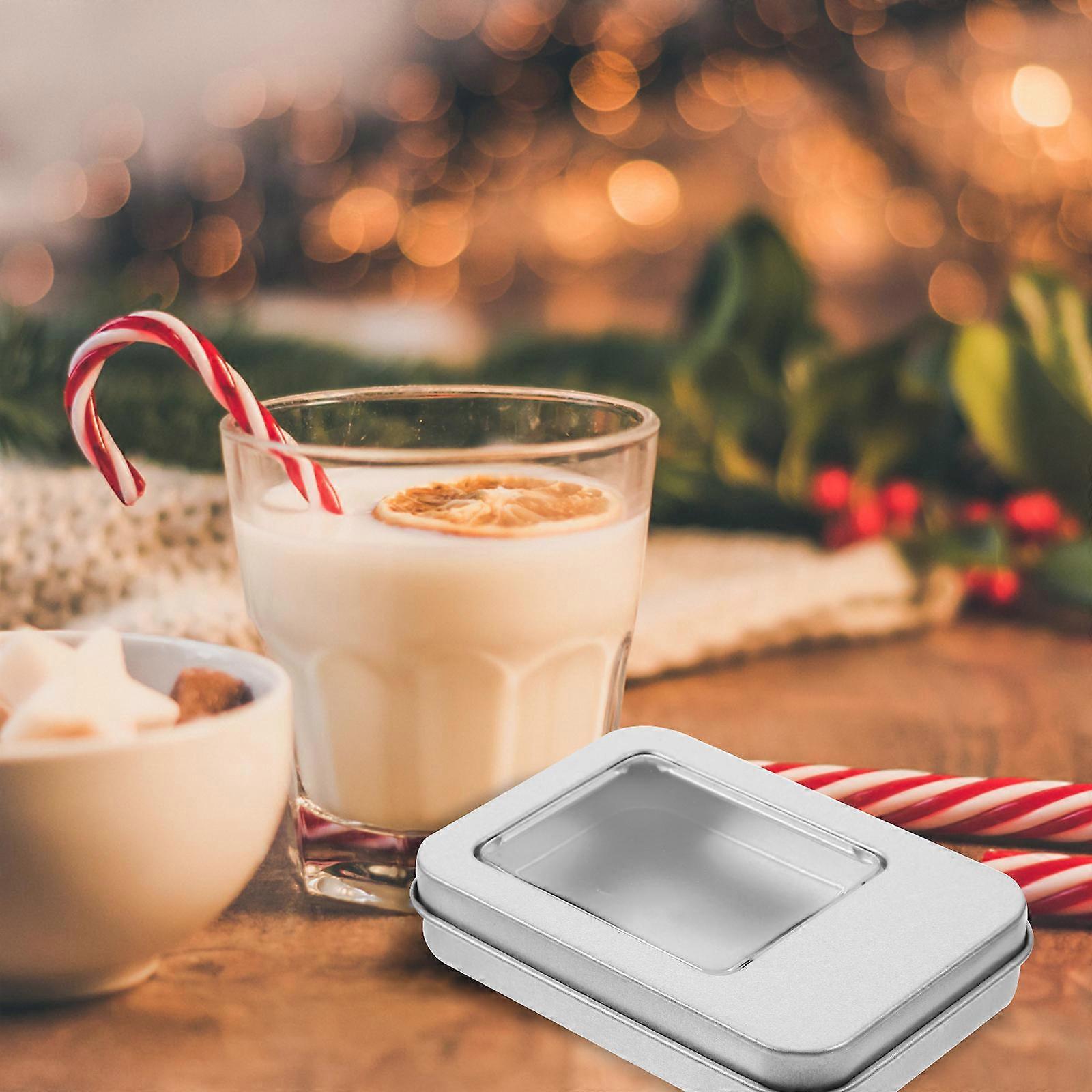 Small Tinplate Storage Box for Trinkets and Gifts 5Pcs Silver Set