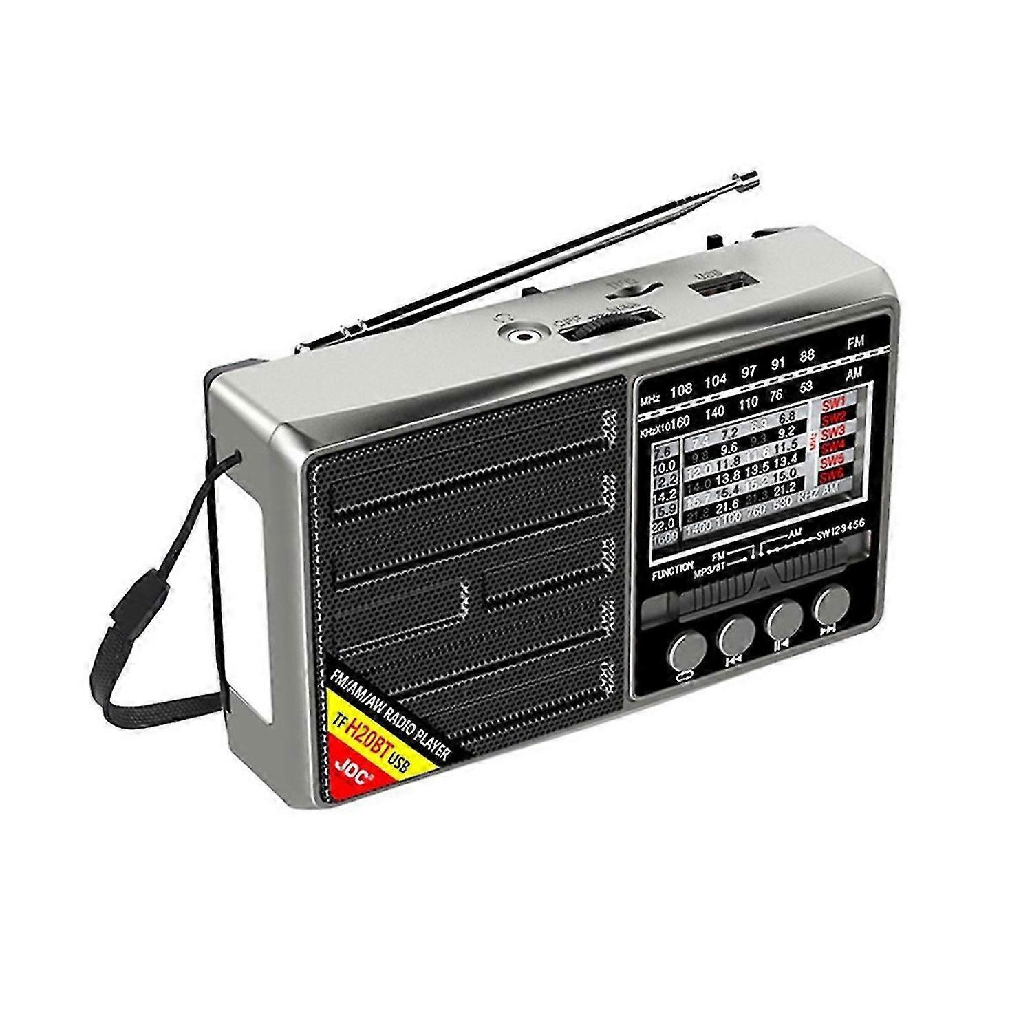 Portable Radios Full Band FM/AM/SW Radio Receiver Rechargeable Radio TF/USB Music Player with LCD Di