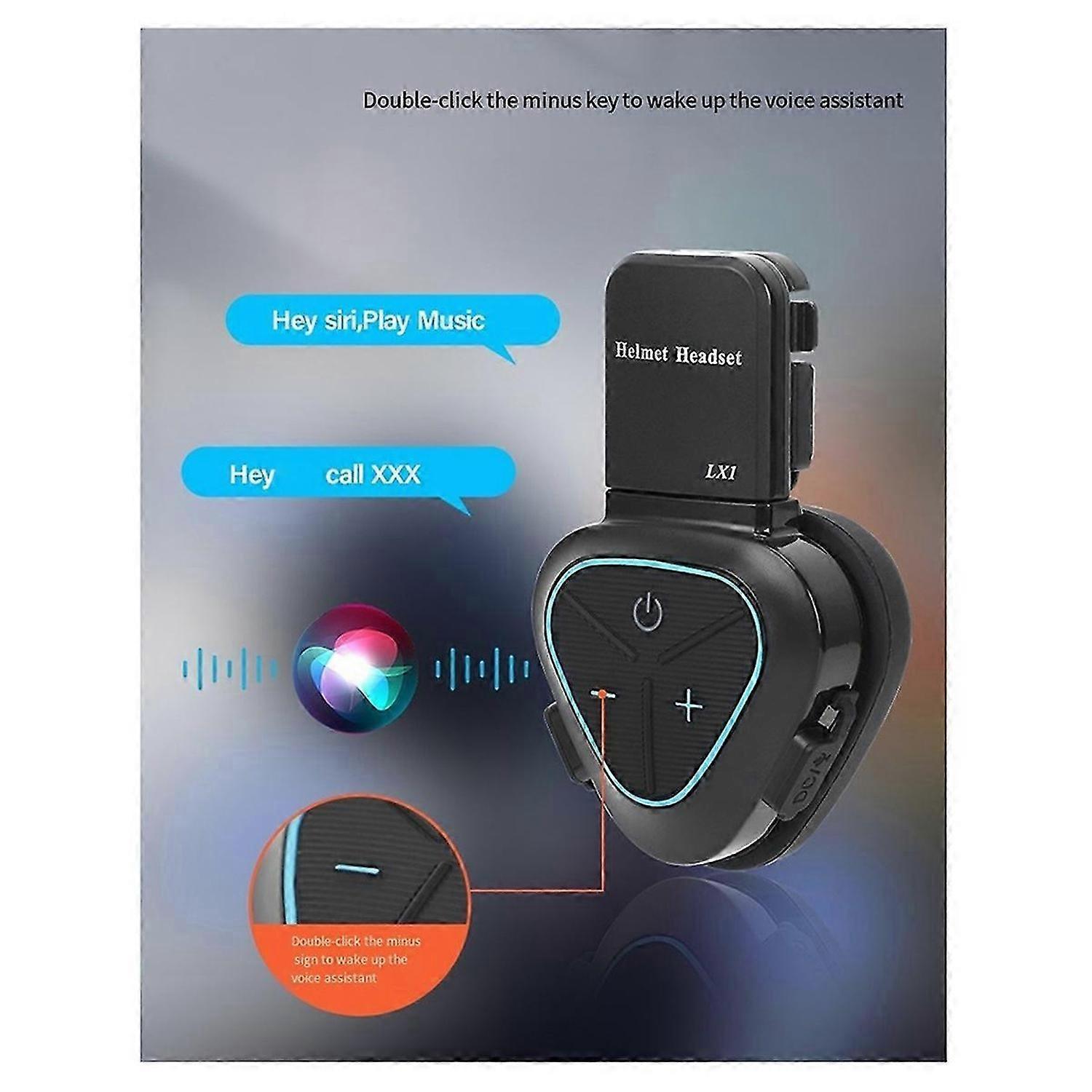 New LX1 Motorcycle Helmet Bluetooth Headset Portable Smart Noise Cancelling Waterproof Takeaway Head