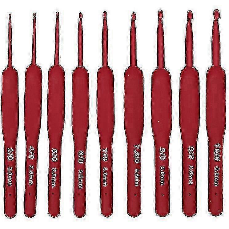Tulip Etimo Red Crochet Hook With Comfort Grip Smooth Hook Tip Easy Grip 15 Sizes (3.5) 1 Pack