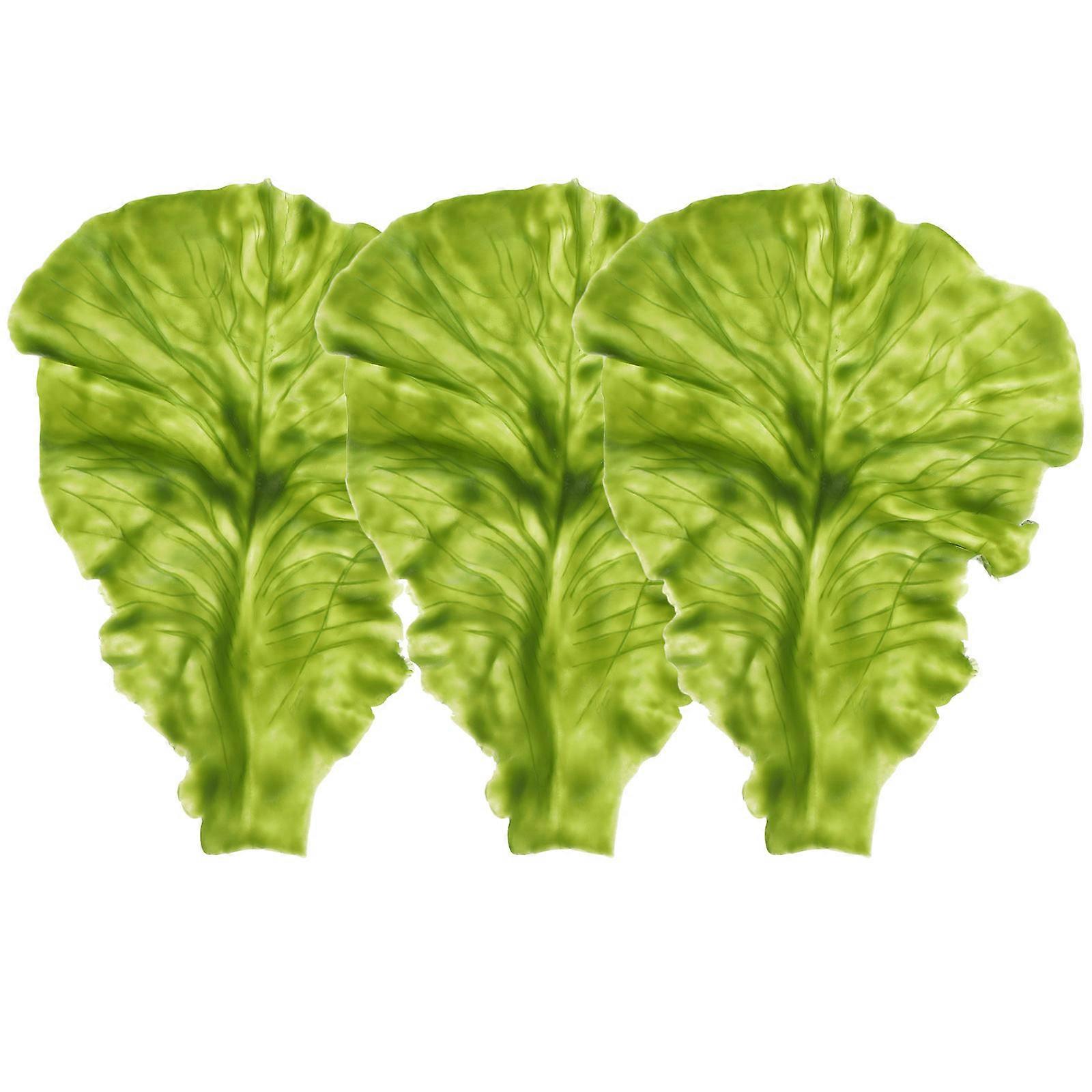 Simulation Lettuce Leaf Models for Decor 3Pcs Lifelike Vegetable Leaf Adornment