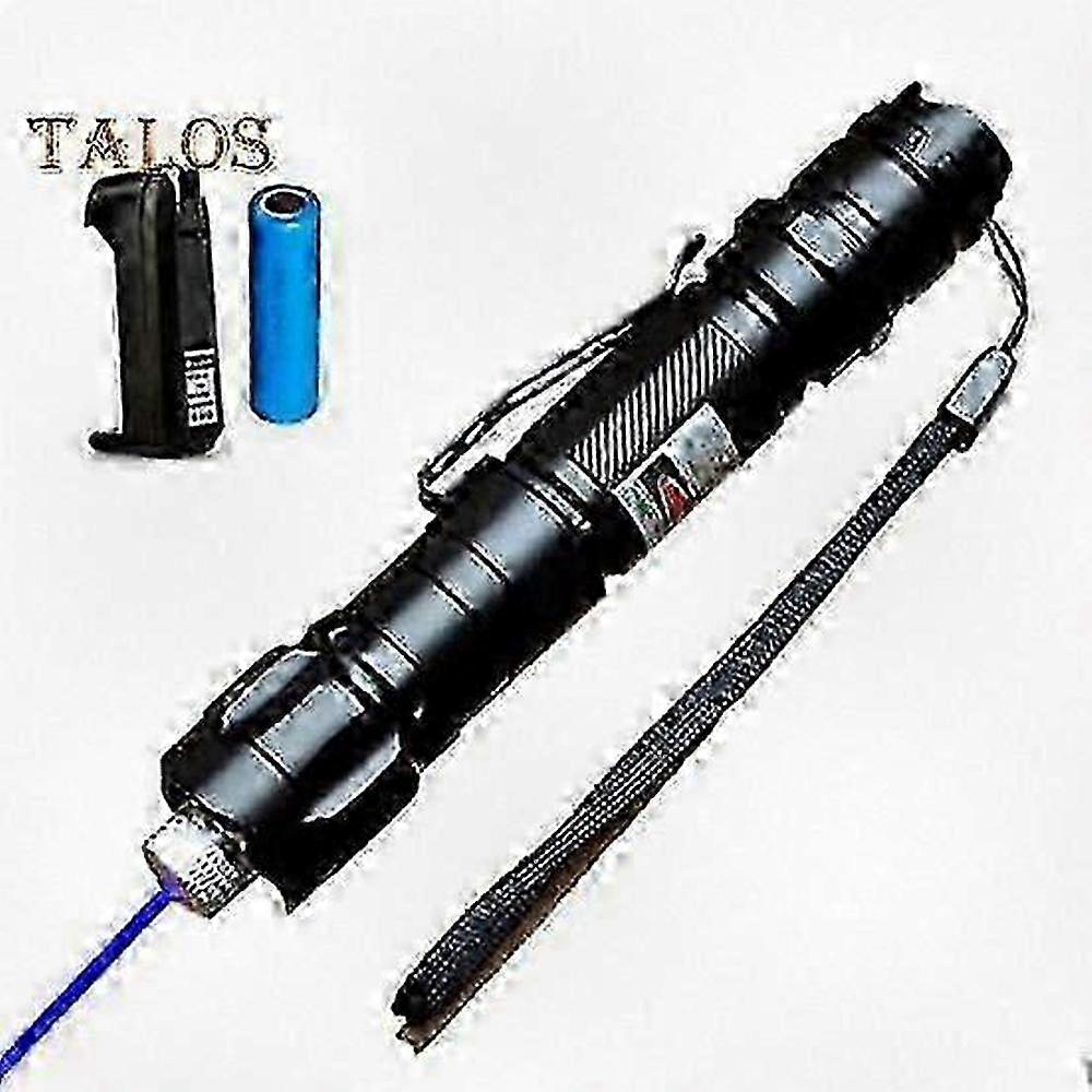 Rechargeable Green Laser Pointer Flashlight with 18650 Battery and Adjustable Focus for Outdoor Use