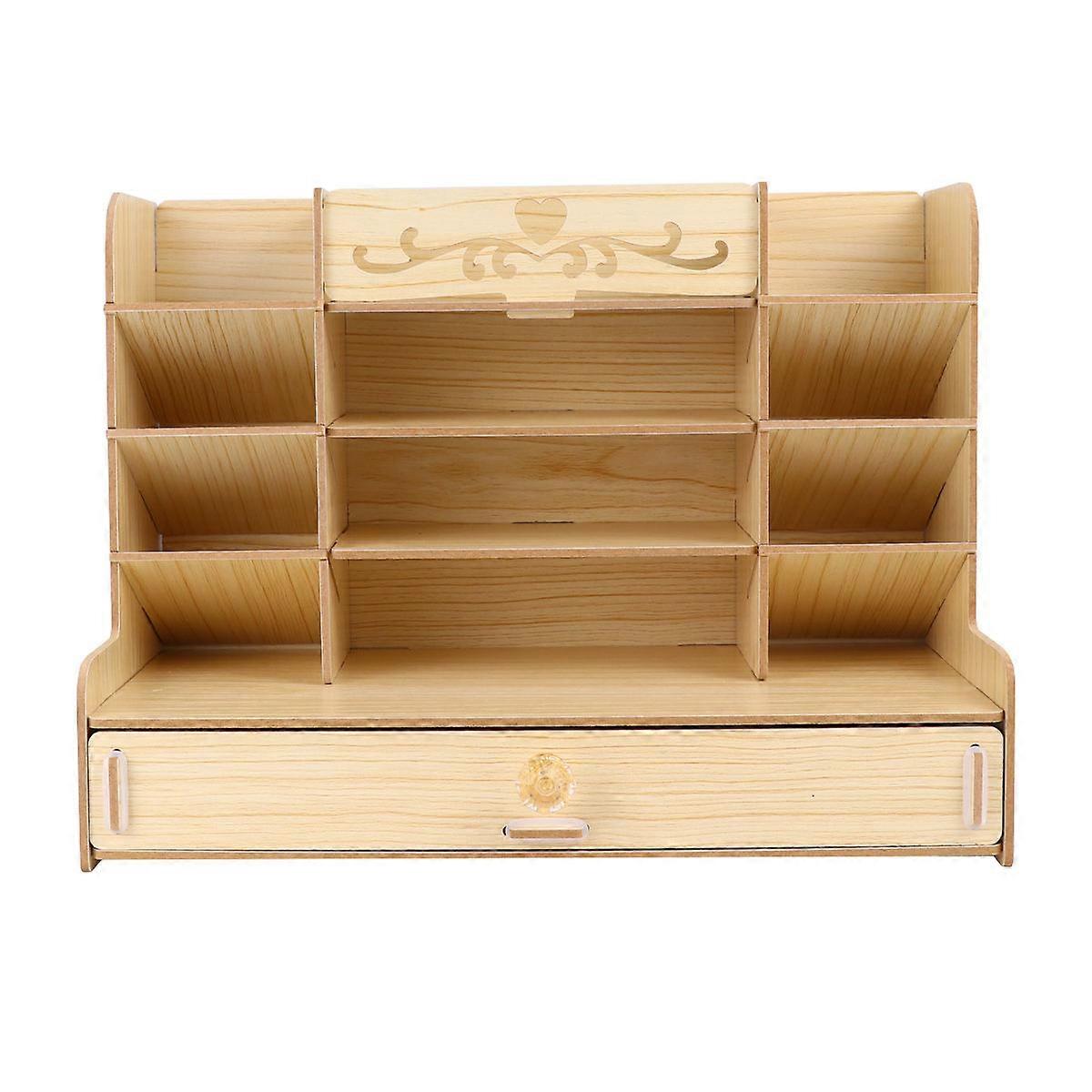 Wooden Pen Container for Pen Holding 5 Layers Desktop Storage Rack