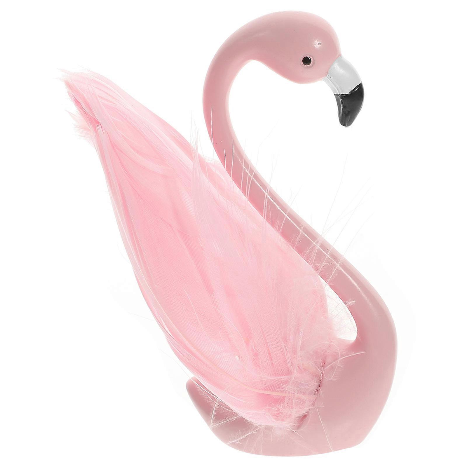 Small Flamingo Statue Resin Figurine for Cake Decor 3Pcs