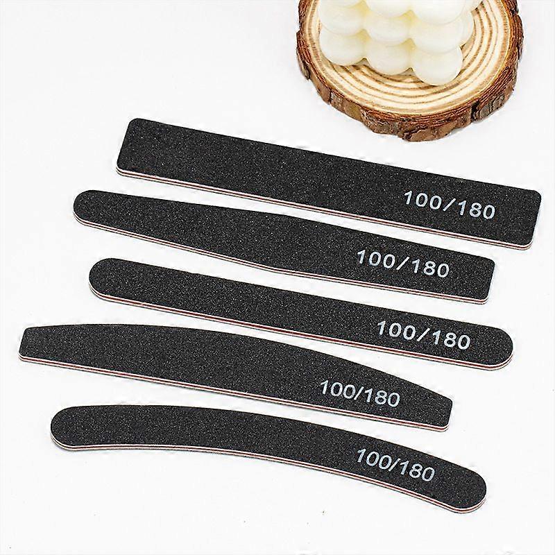 5pcs double-sided nail files - 100/180 - Nail file - Black