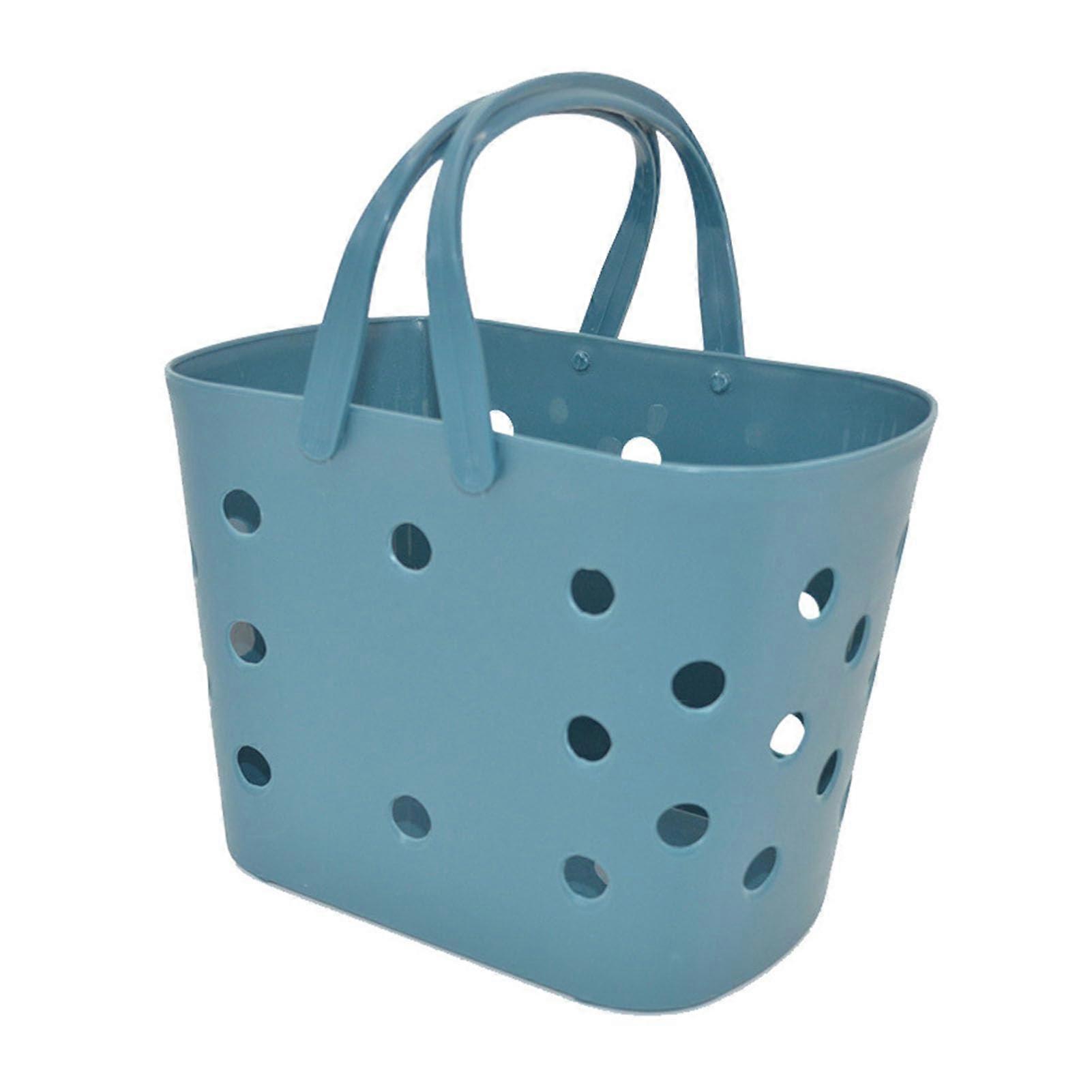 Plastic Storage Basket with Handle, Large Capacity Hollow Design Shower Caddy for Bathroom Organization and Body Care Products