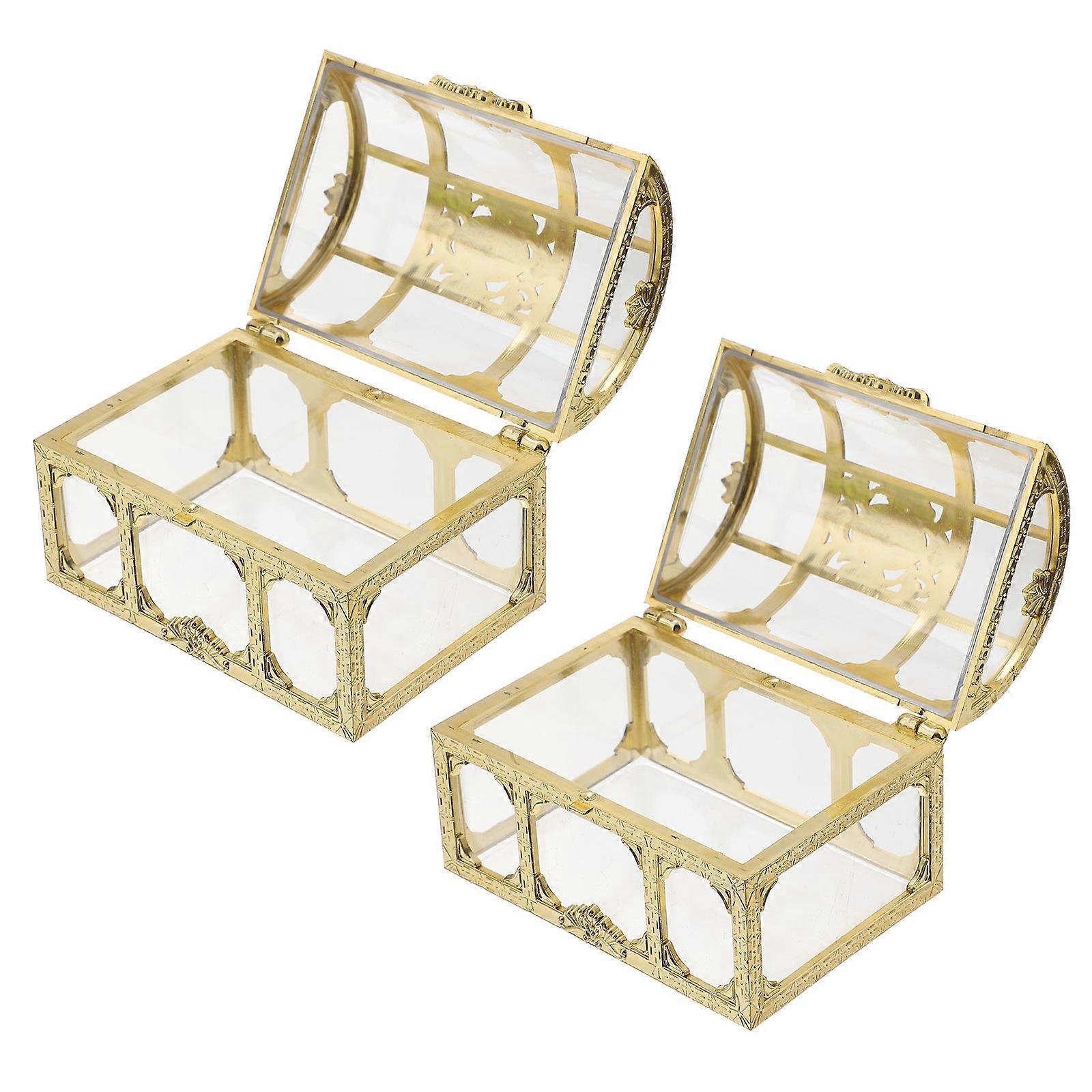 Pirate Treasure Chest For Keepsake Storage 2.95X1.97X1.97in Classy Style 4Pcs