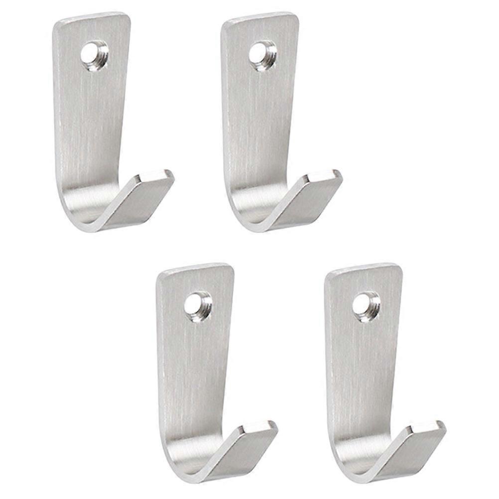 Silver Stainless Steel Hooks Coat Hooks for Hanging Use 4Pcs