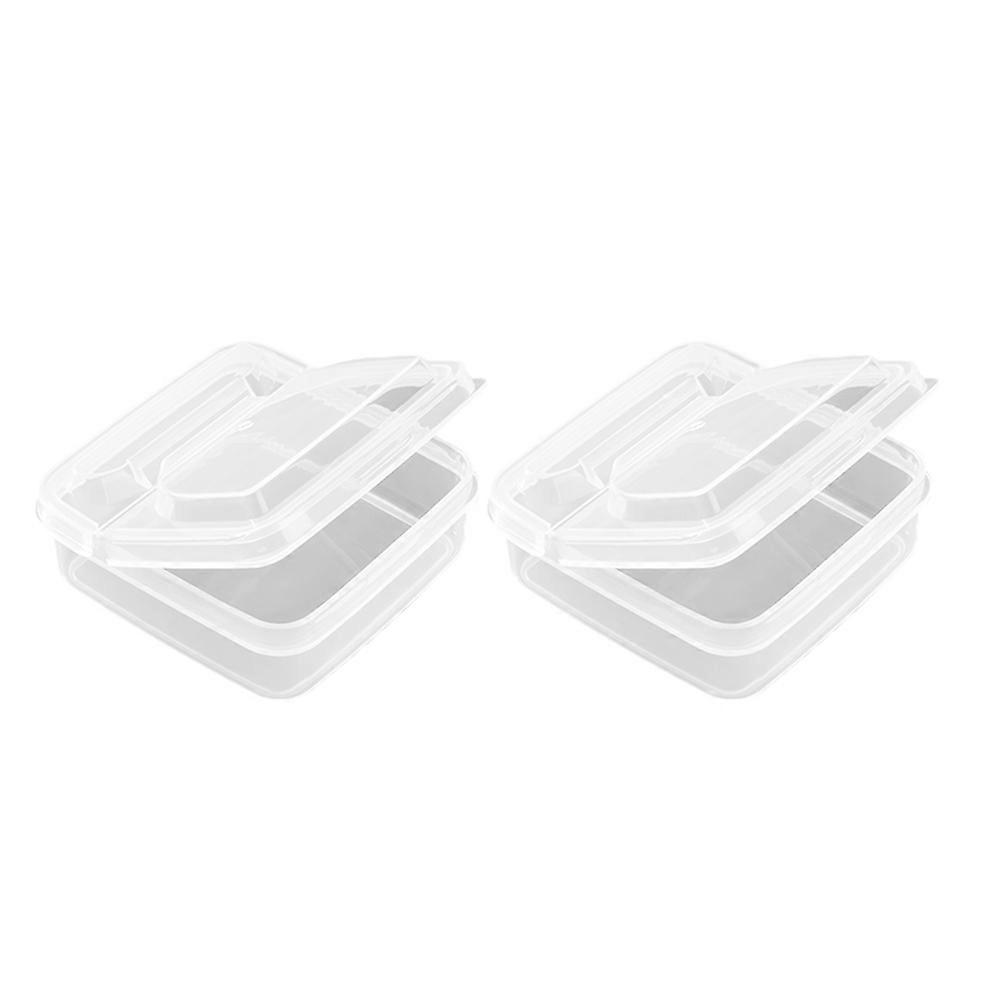 Household Fruit Box Butter Container For Fridge Clamshell Design Transparent 2Pcs Food Storage