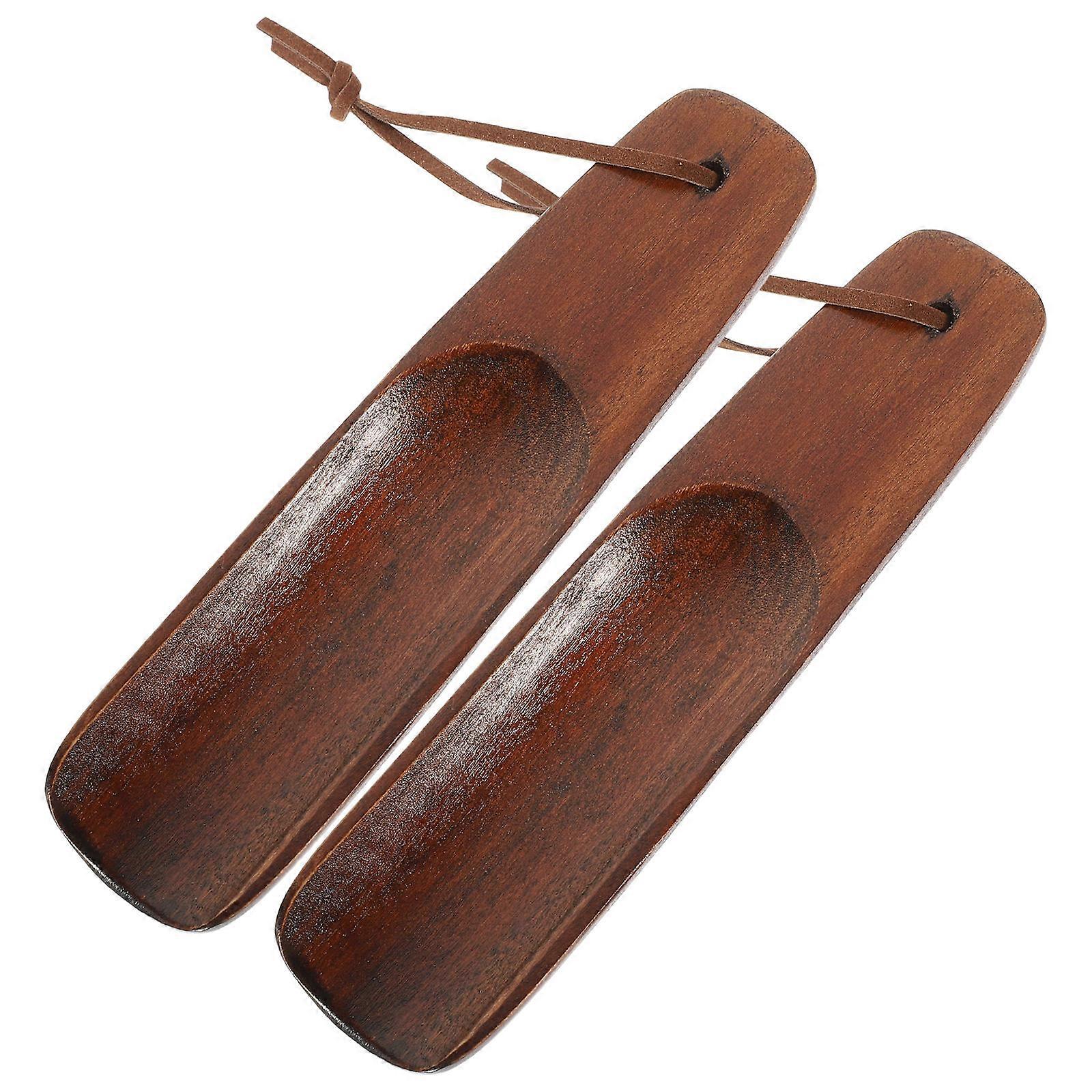 Creative Shoehorns 4Pcs Wooden Practical Shoe Lifters Set