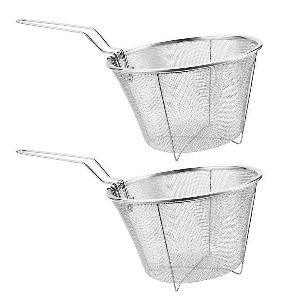 Stainless Steel Frying Baskets for Kitchen Use 6Pcs Silver Baskets