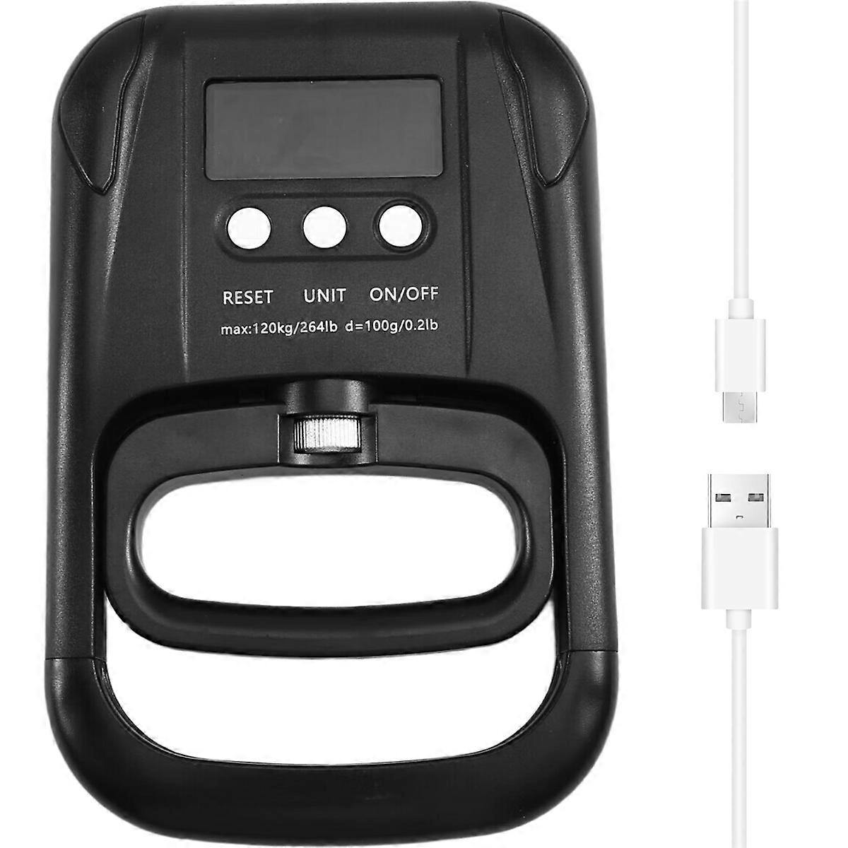 EH201 120kg/265Lbs Digital Hand Dynamometer Grips Strength Trainer Electronic Tester Meter Gauge Measurer USB LCD Screen