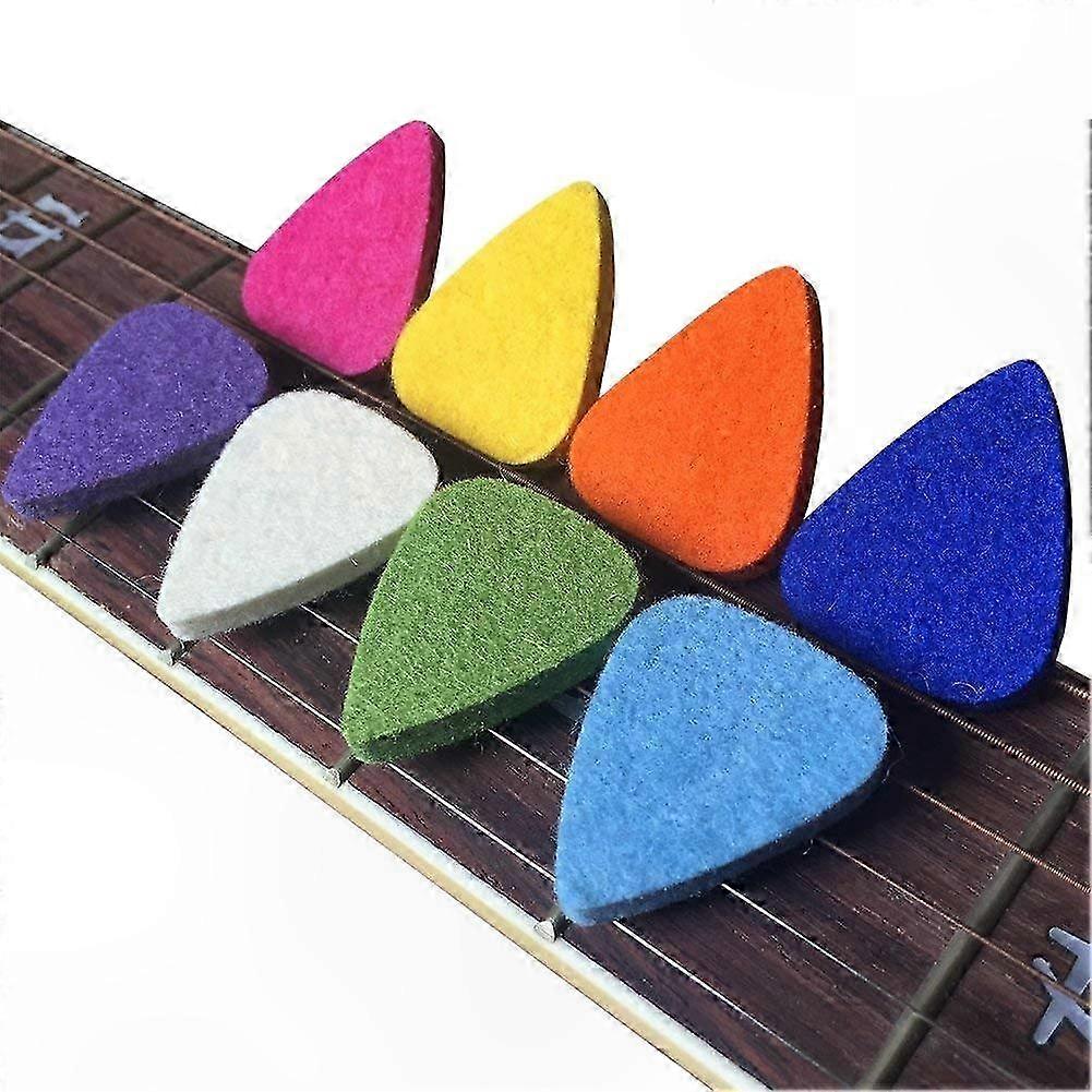 Felt Guitar and Ukulele Picks, 8-Pack, Soft Plectrums for Stringed Instruments