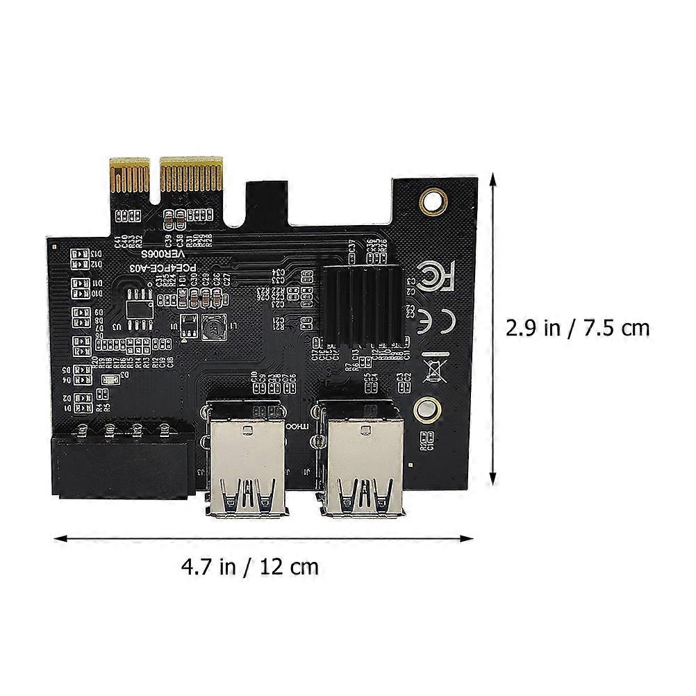 PCI-E Riser Adapter 2Pcs For Graphics Card Expansion Black ABS Material High Performance Easy Installation