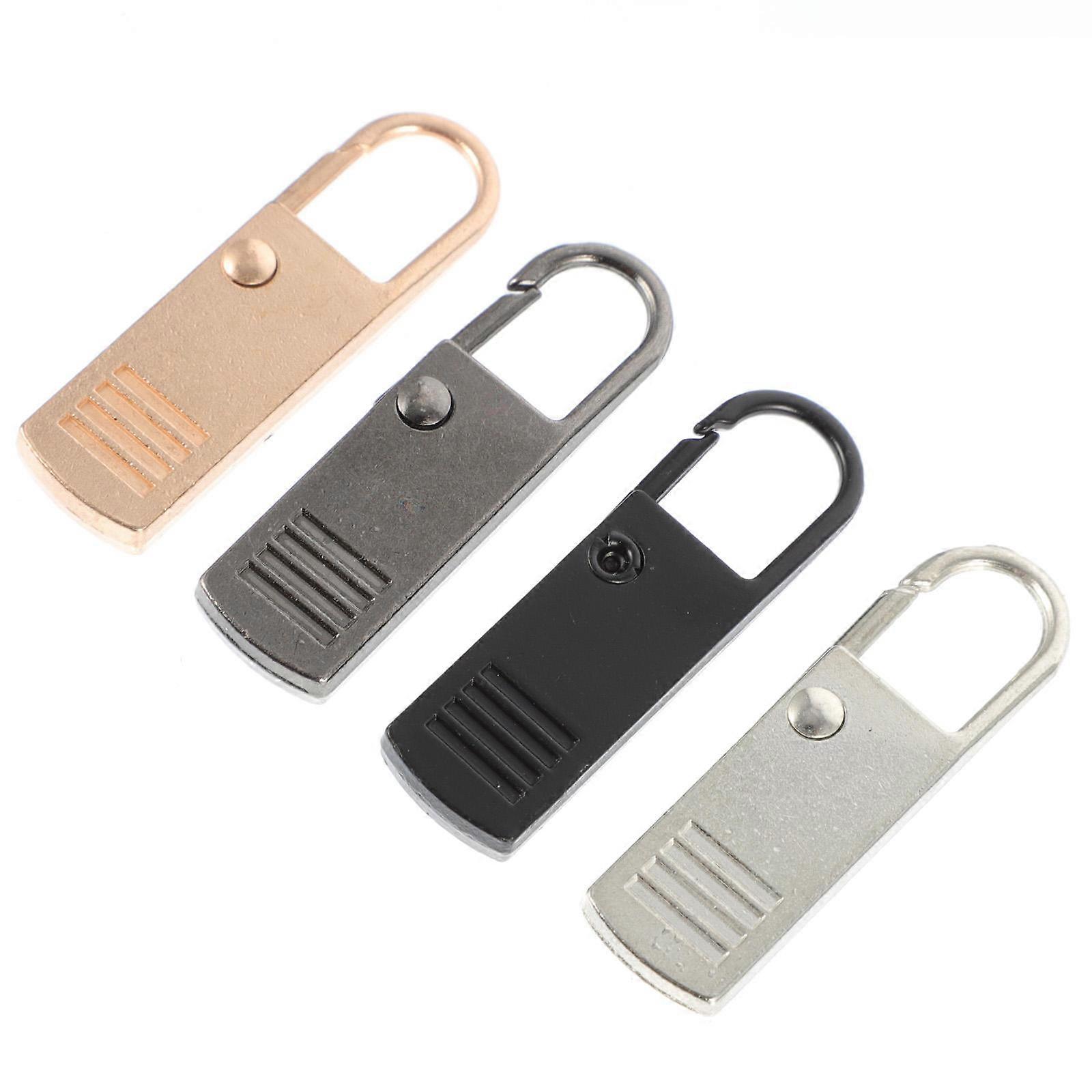 Metal Zipper Pullers Zipper Pull Replacements for Durable Use 4Pcs Set
