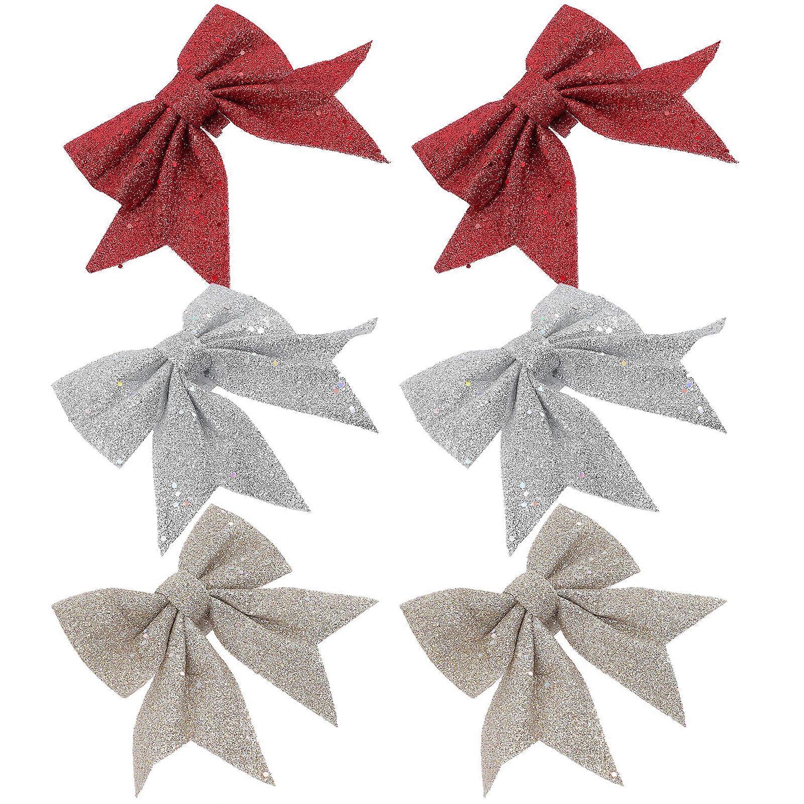 Christmas Bow Hanging Bow Decorations for Party 24Pcs Tree Ornaments