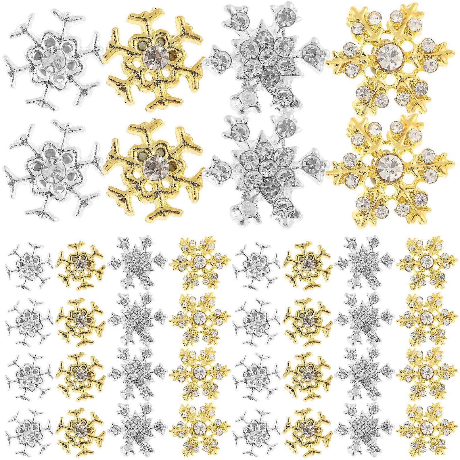Delicate Snowflake Decor Stylish Nail Decor for Decoration 40Pcs