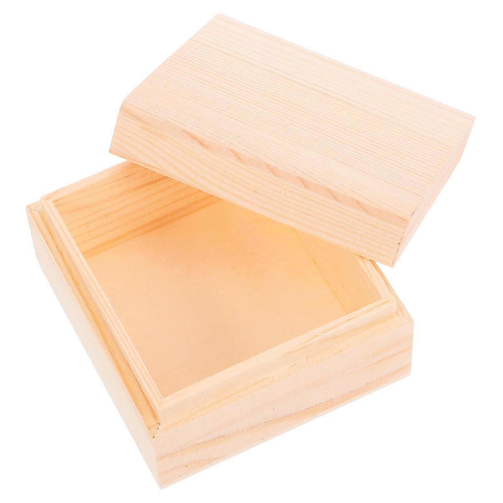 Multipurpose Wooden Jewelry Container Trinket Storage Case For Keepsakes Home Office Use 4Pcs