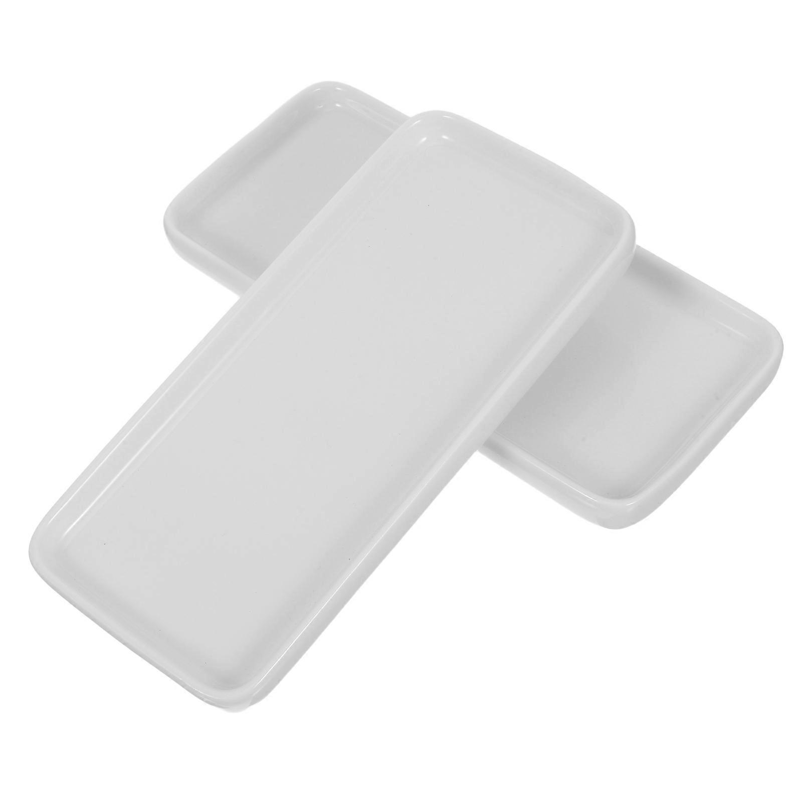 Bathroom Storage Tray White Porcelain Base for Storage Use Ceramic 6Pcs