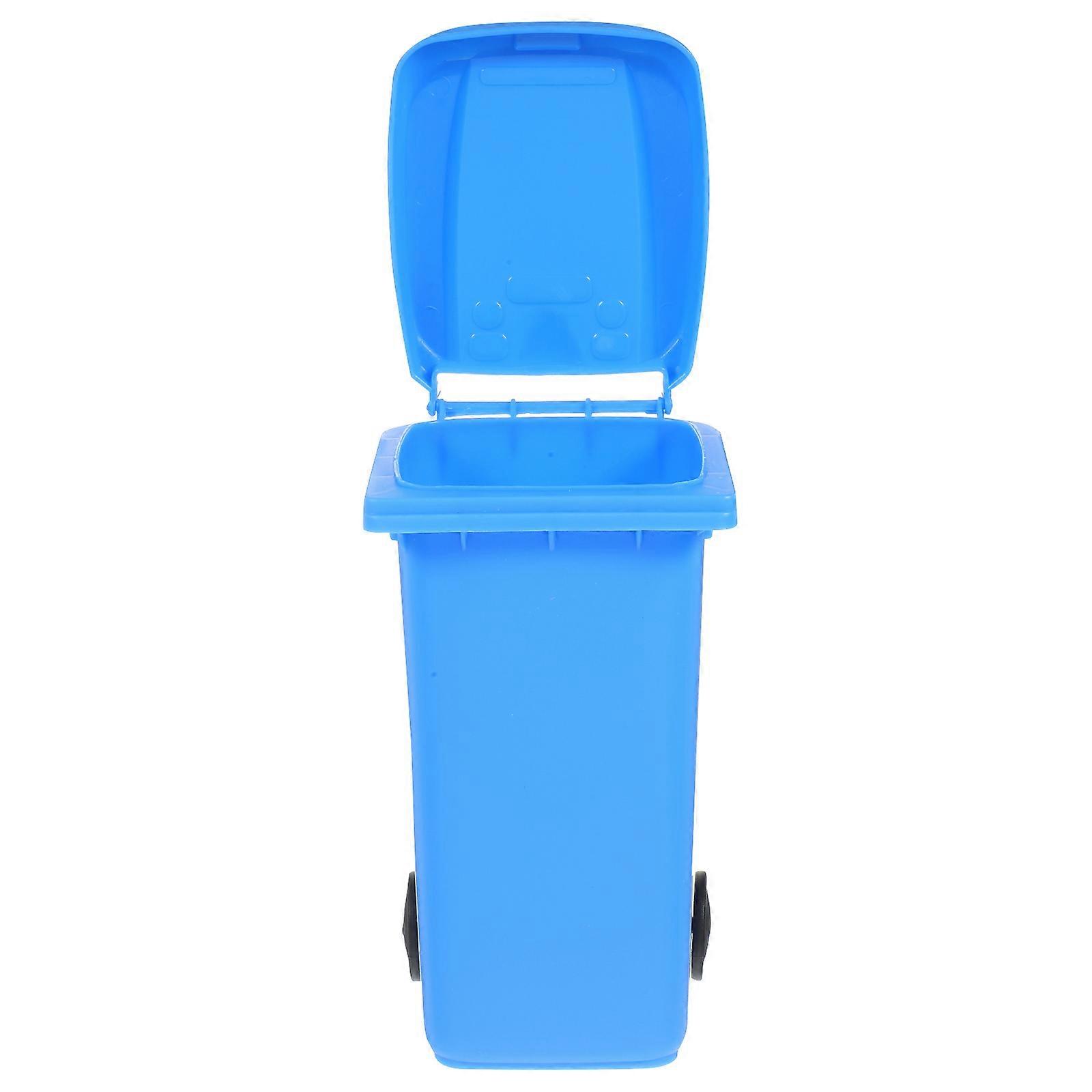 Blue Desktop Storage Bucket for Kitchen Use 10Pcs Tabletop Trash Can