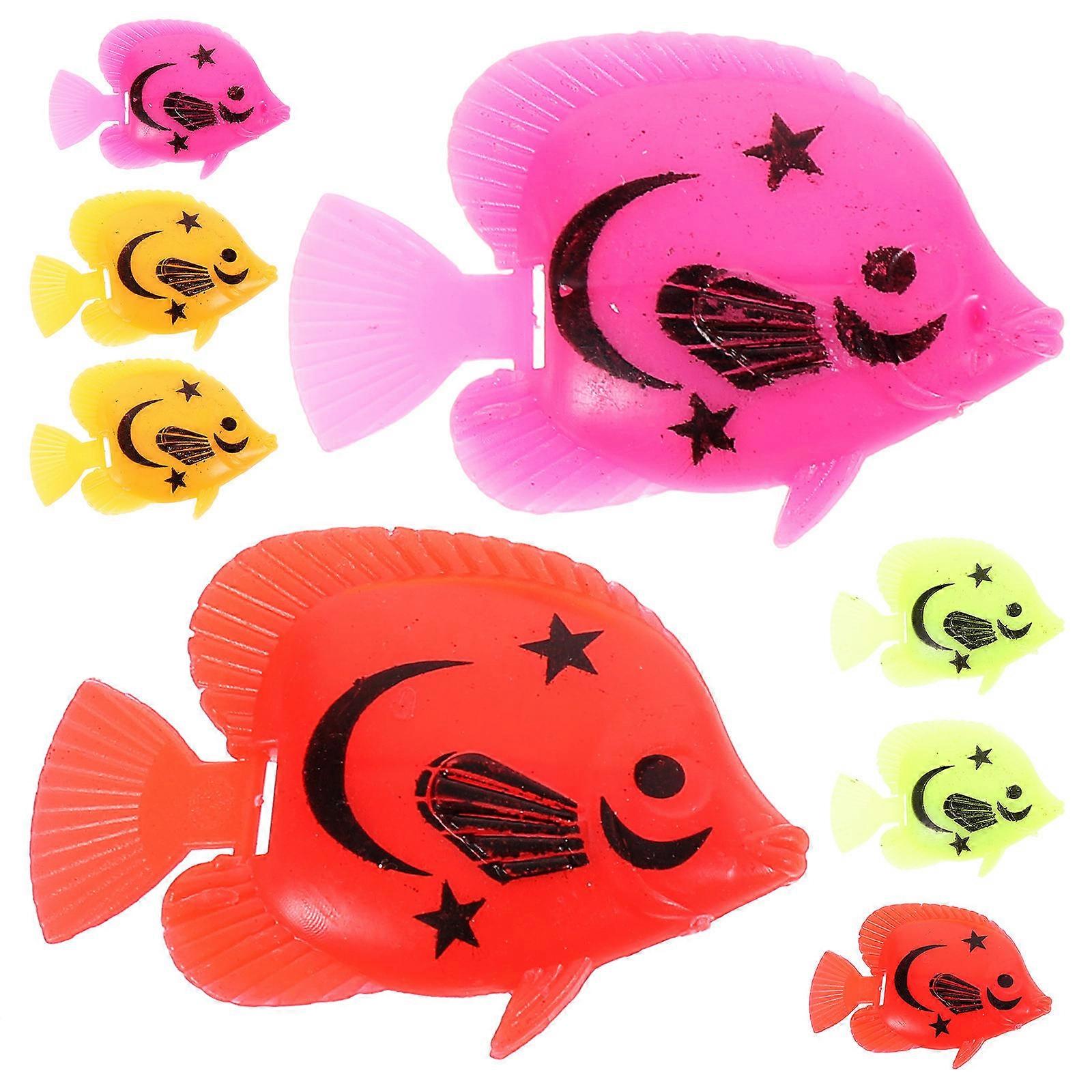 Floating Fish Aquarium Decor Plastic Fake Fish Model Set 16Pcs