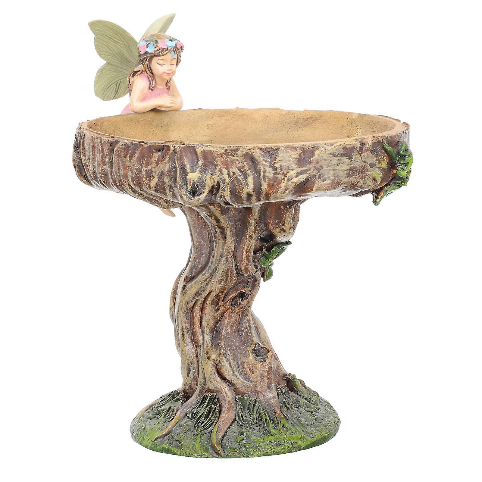 Resin Bird Feeder Yard Bird Feeder for Garden Decor 4Pcs Pack