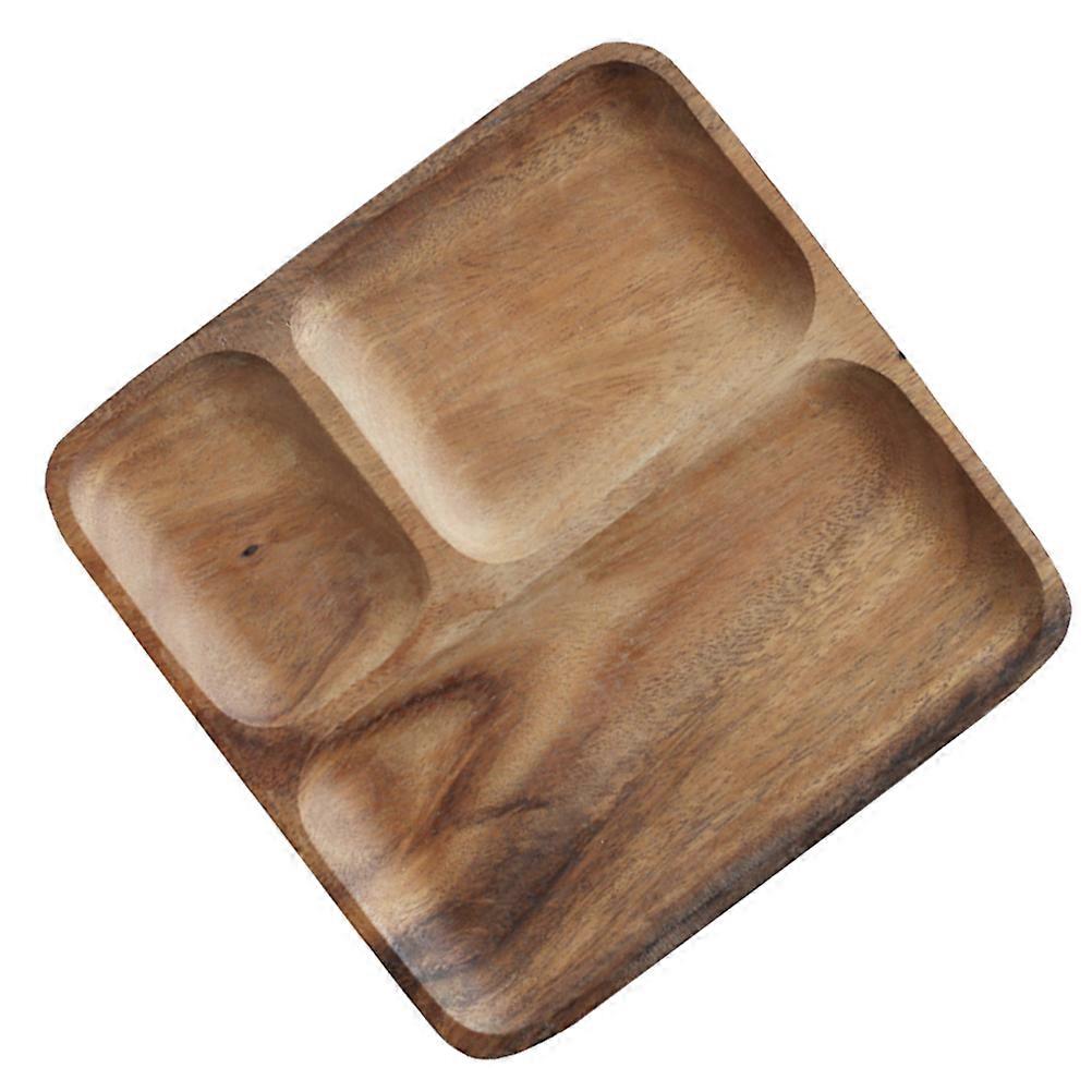 Wood Serving Tray Compartments for Tea Serving 2Pcs Coffee Color Storage Tray
