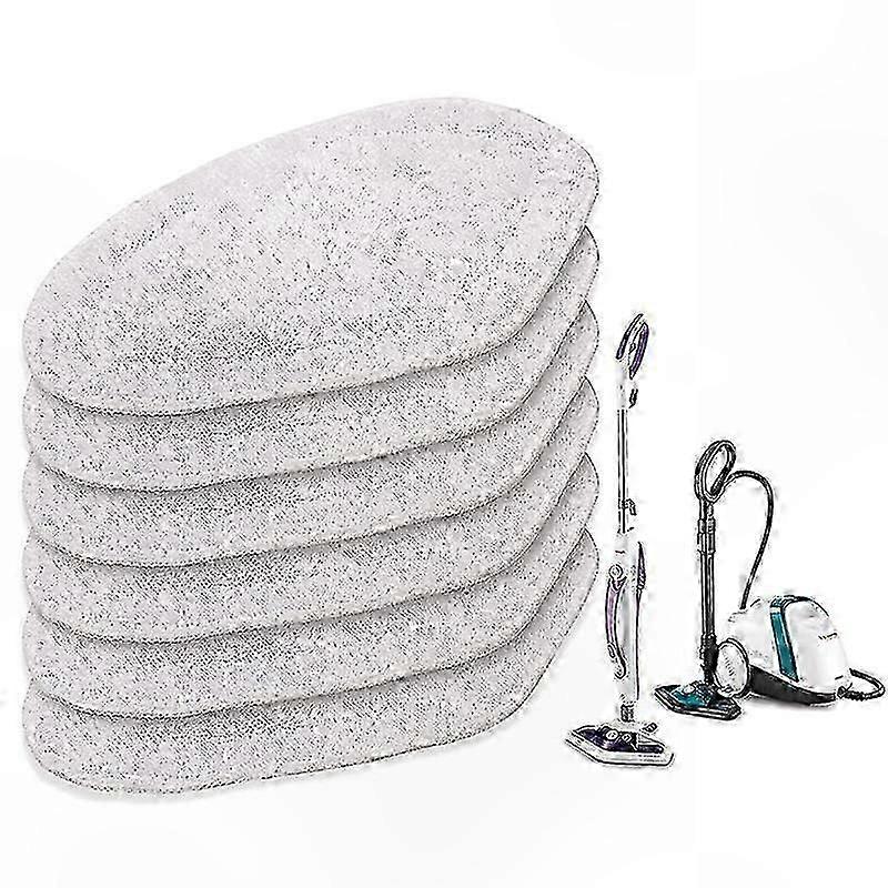 6-Pack Reusable Microfiber Mop Pads for Steam Cleaners, Compatible with Multiple Models
