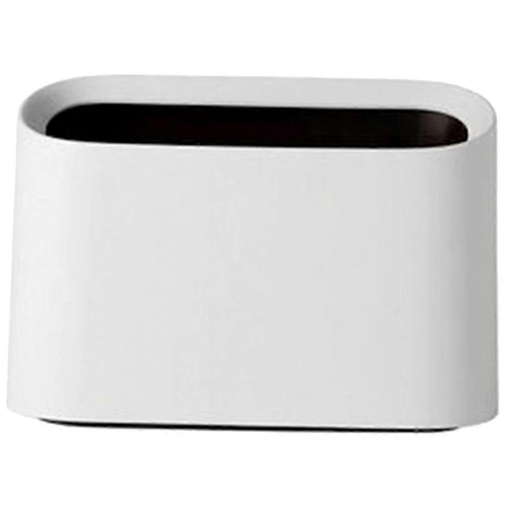 Desktop Trash Can Small Garbage Bin for Car Storage White PP Plastic