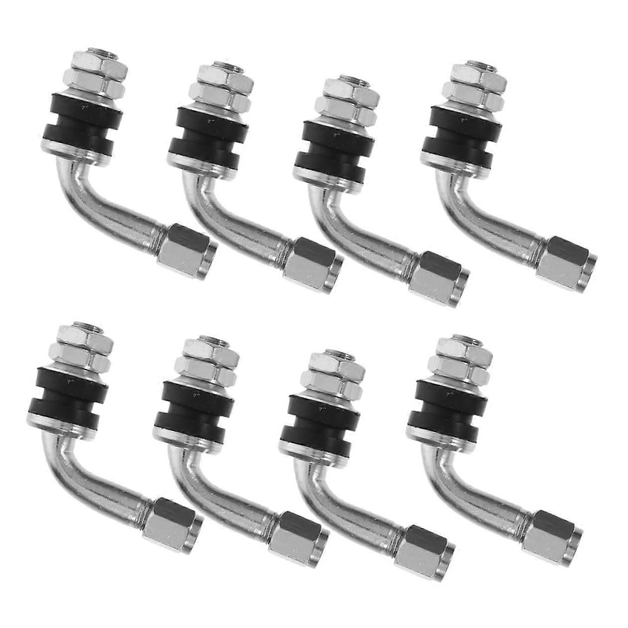 8pcs Angled Motorcycle Tire Valve Stem Extensions, Valve Extenders For Scooter And Bike Wheel Stems, Easy To Install