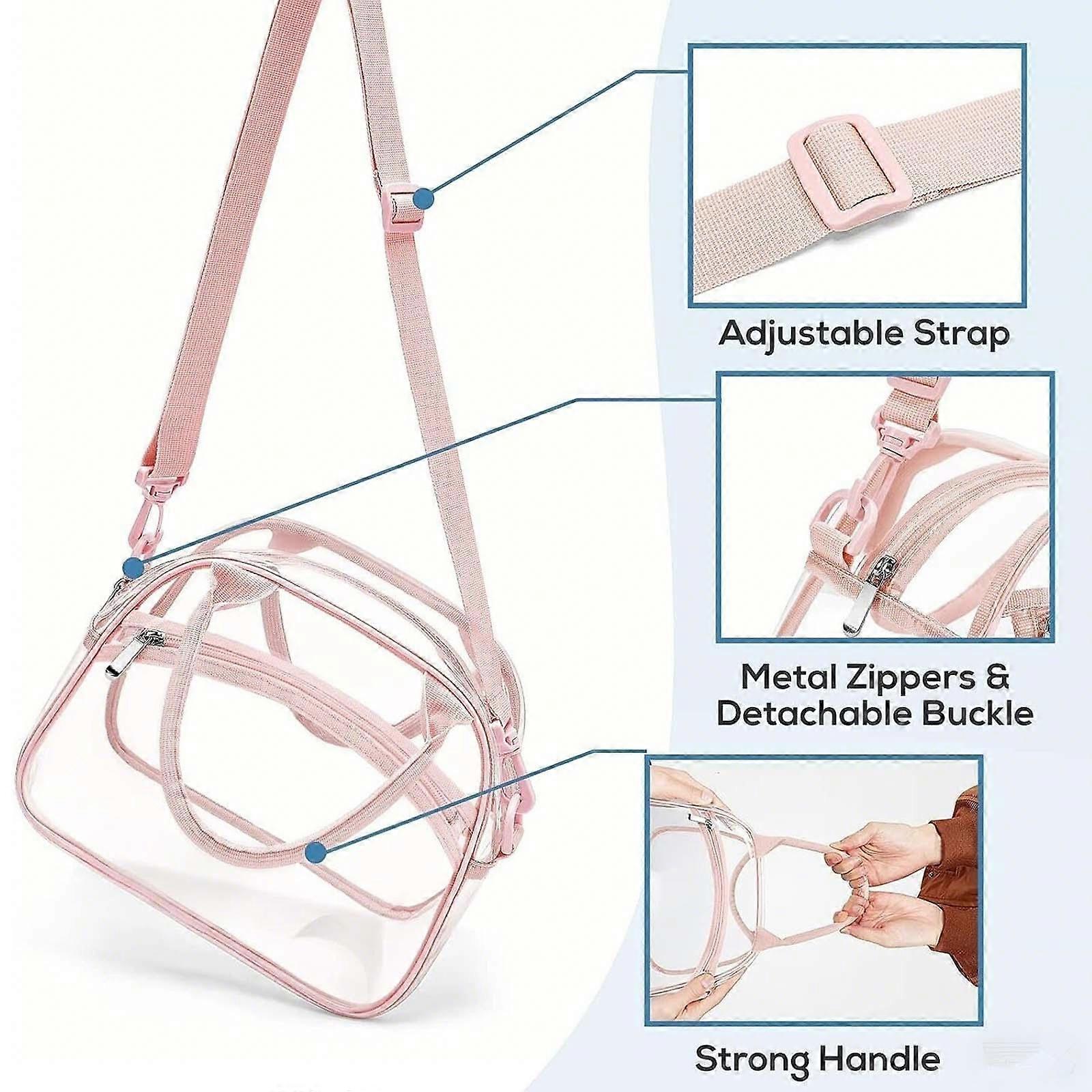 Transparent Shoulder Bag Handbag Large Daybag PVC Removable Adjustable Strap