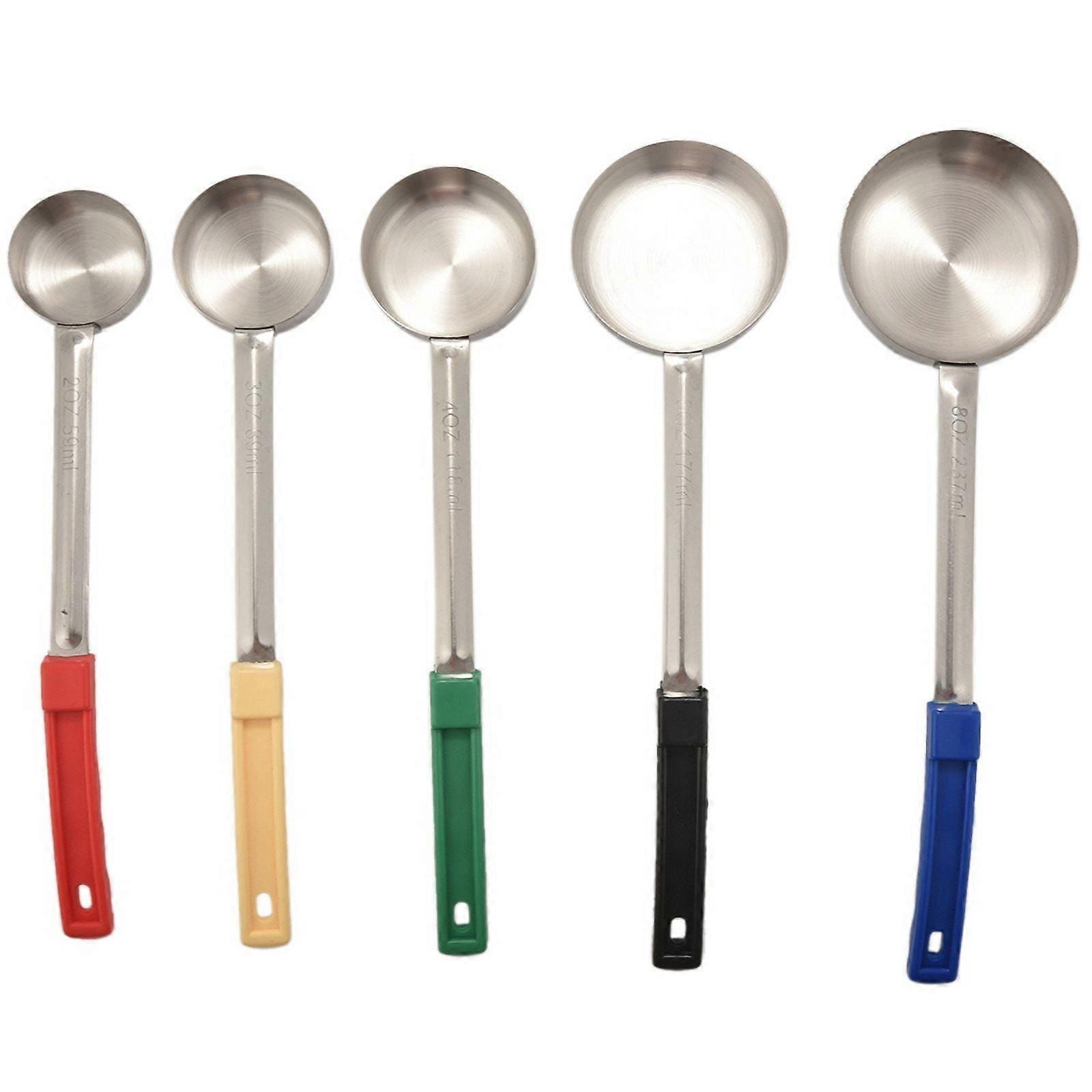 ckepdyeh Pizza Spread Sauce Ladle Spoon with Long Rubber Handle Anti-Hot Pizza Spread Ladle Measuring Soup Spoon Cooking Tools