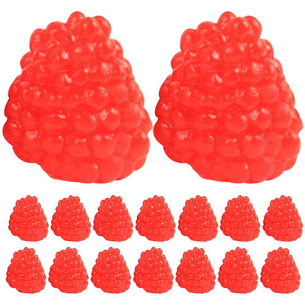 18Pcs Realistic Fake Raspberries Decoration For Home And Shopping Mall Utilizing High Simulation Technology Made Of PVC