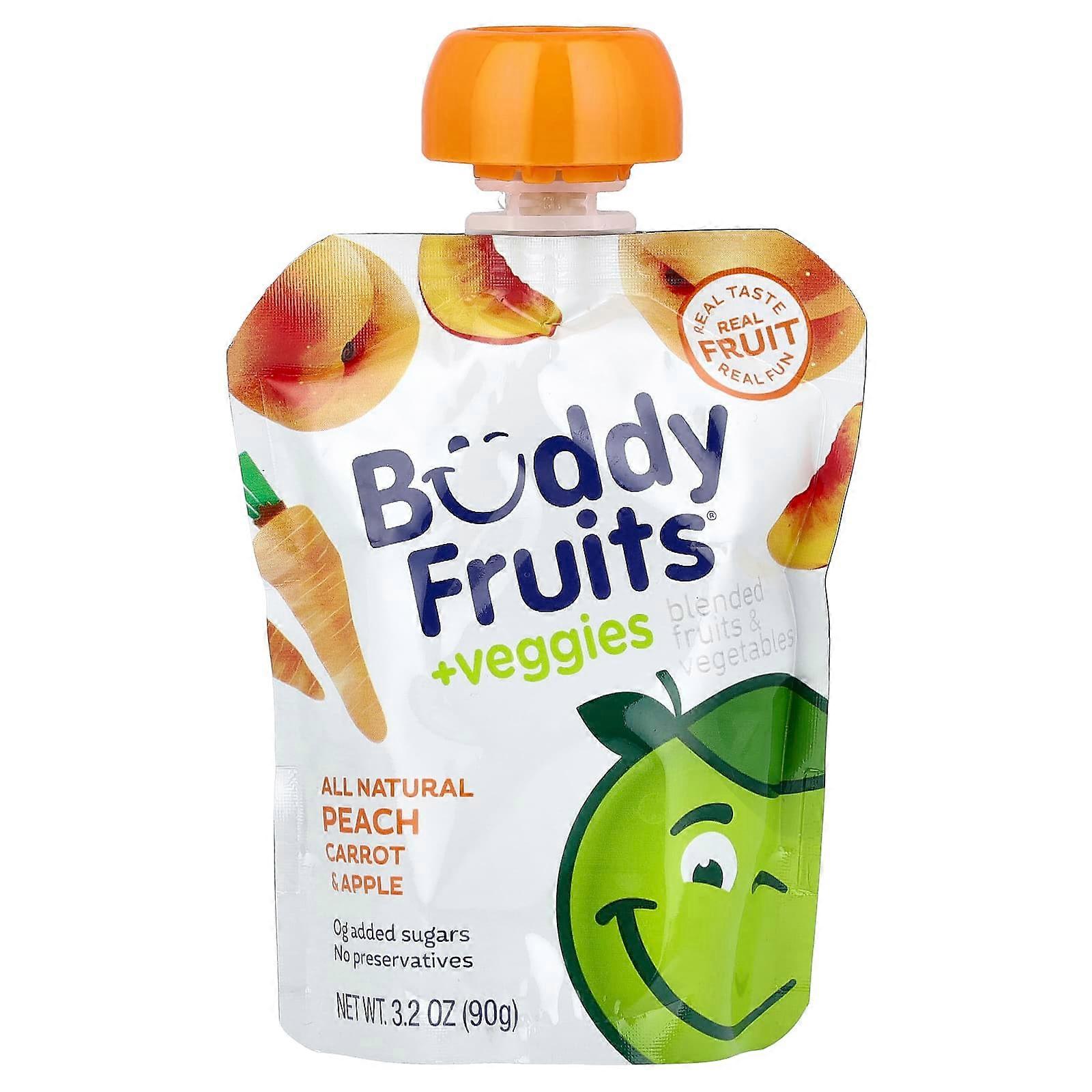Blended Fruits & Vegetables, Peach, Carrot, & Apple, 3.2 oz (90 g)