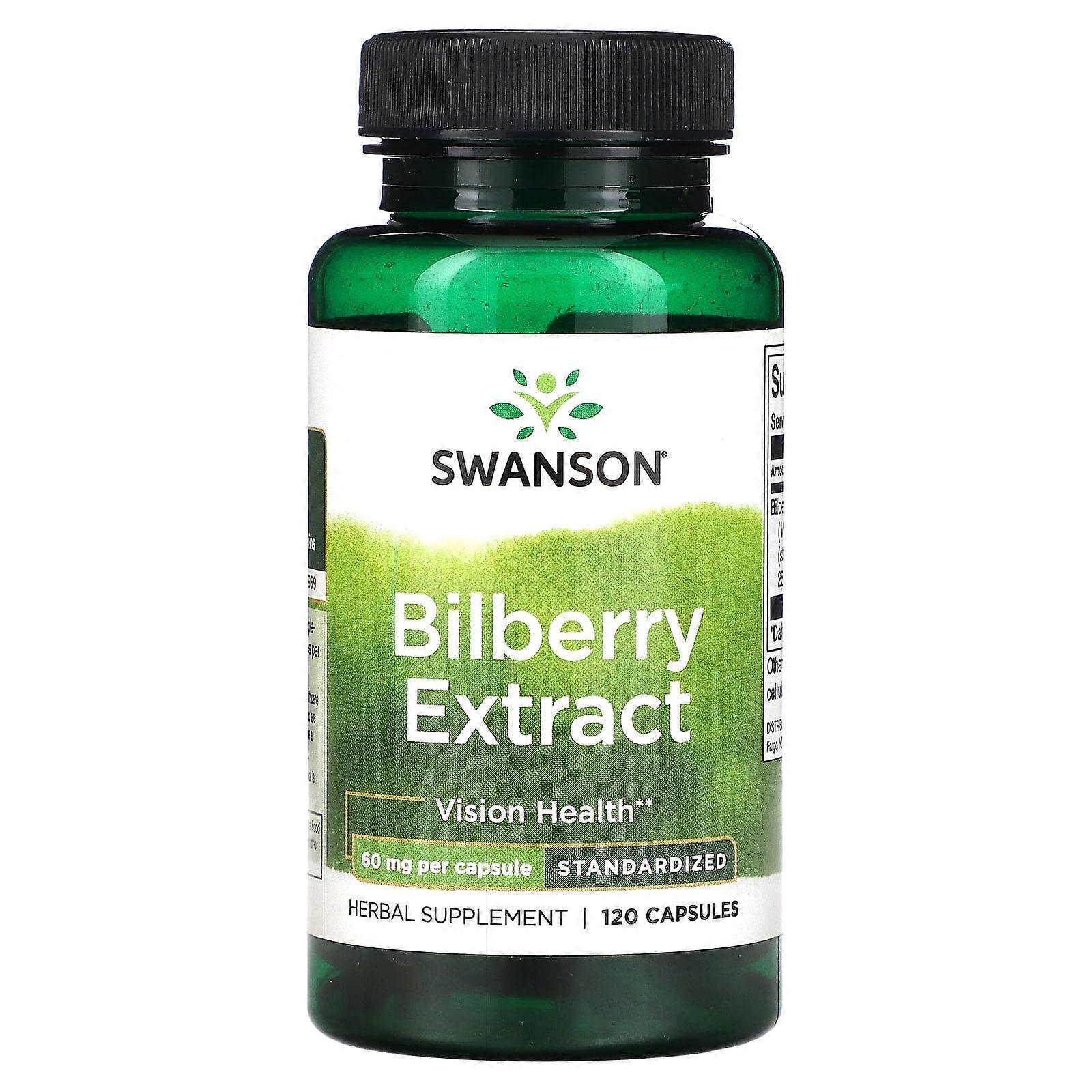 Swanson, Bilberry Extract, Standardized, 60 mg, 120 Capsules