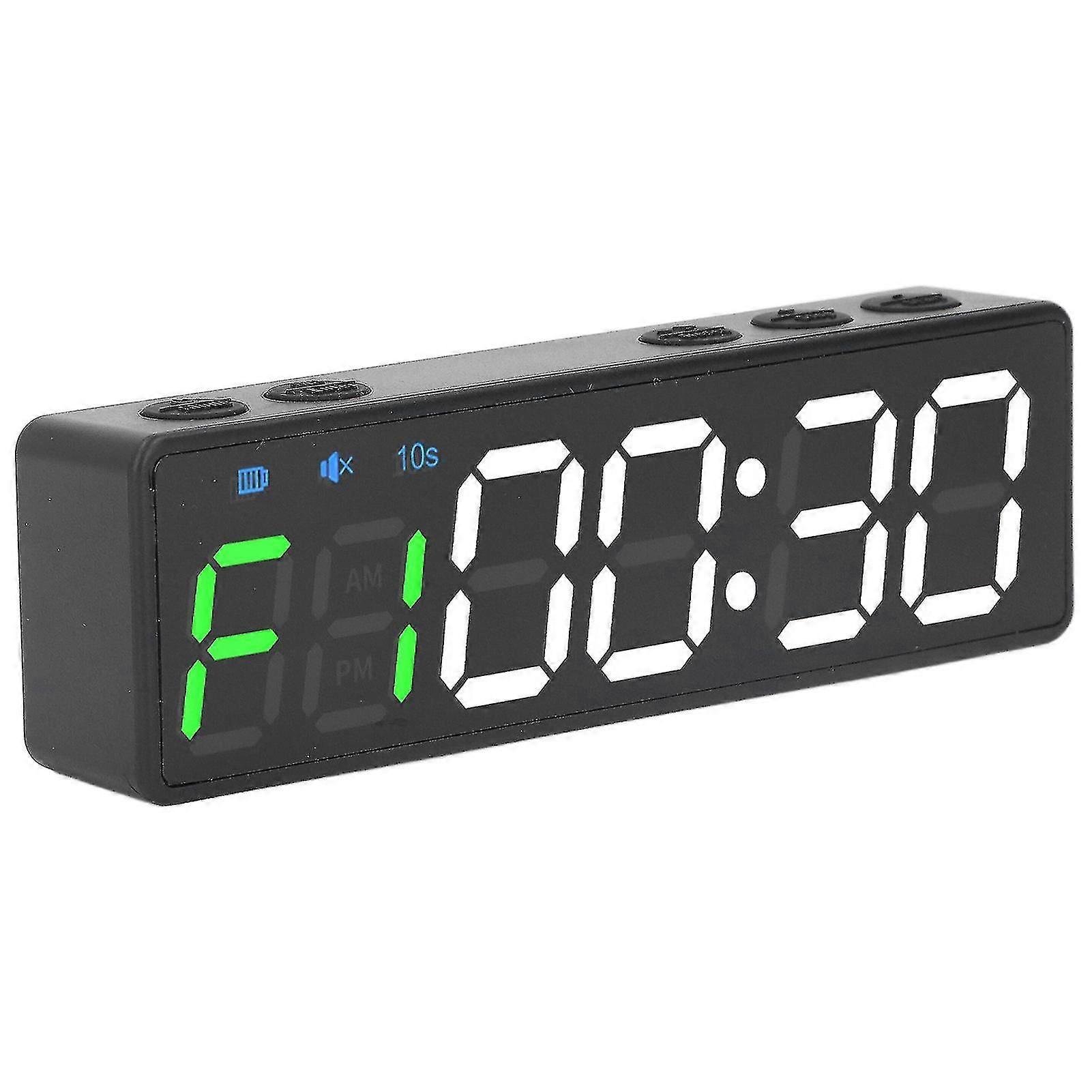 Portable Gym Timer with Large Digital Display and Powerful Magnet - Green and White