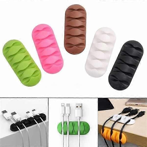 Cable holder Self-adhesive - Five cables 2-pack