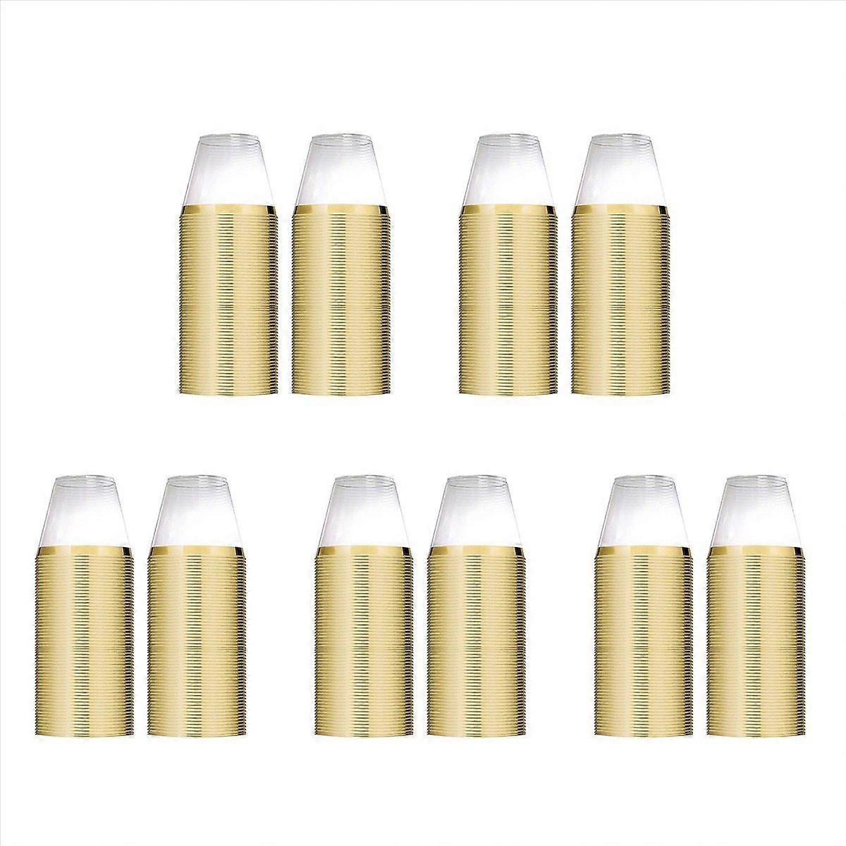 Golden Plastic Cups 9 Oz Disposable Cup Transparent Plastic Cup