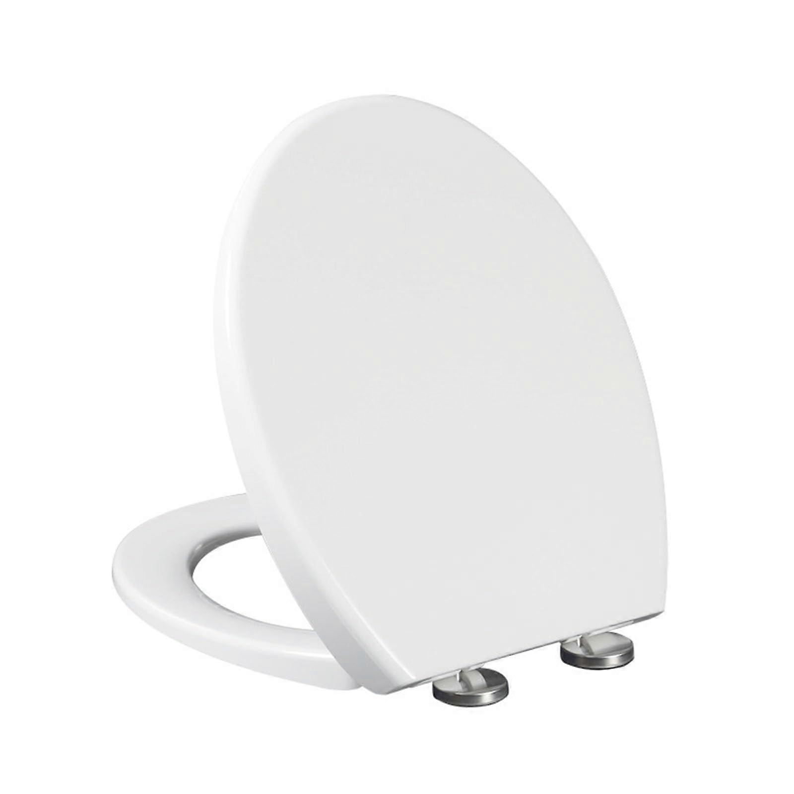 Universal Toilet Seat With Adjustable Hinge V Shaped Quiet Slow Close Thickened PP Quick Disassembly White Lid 01B
