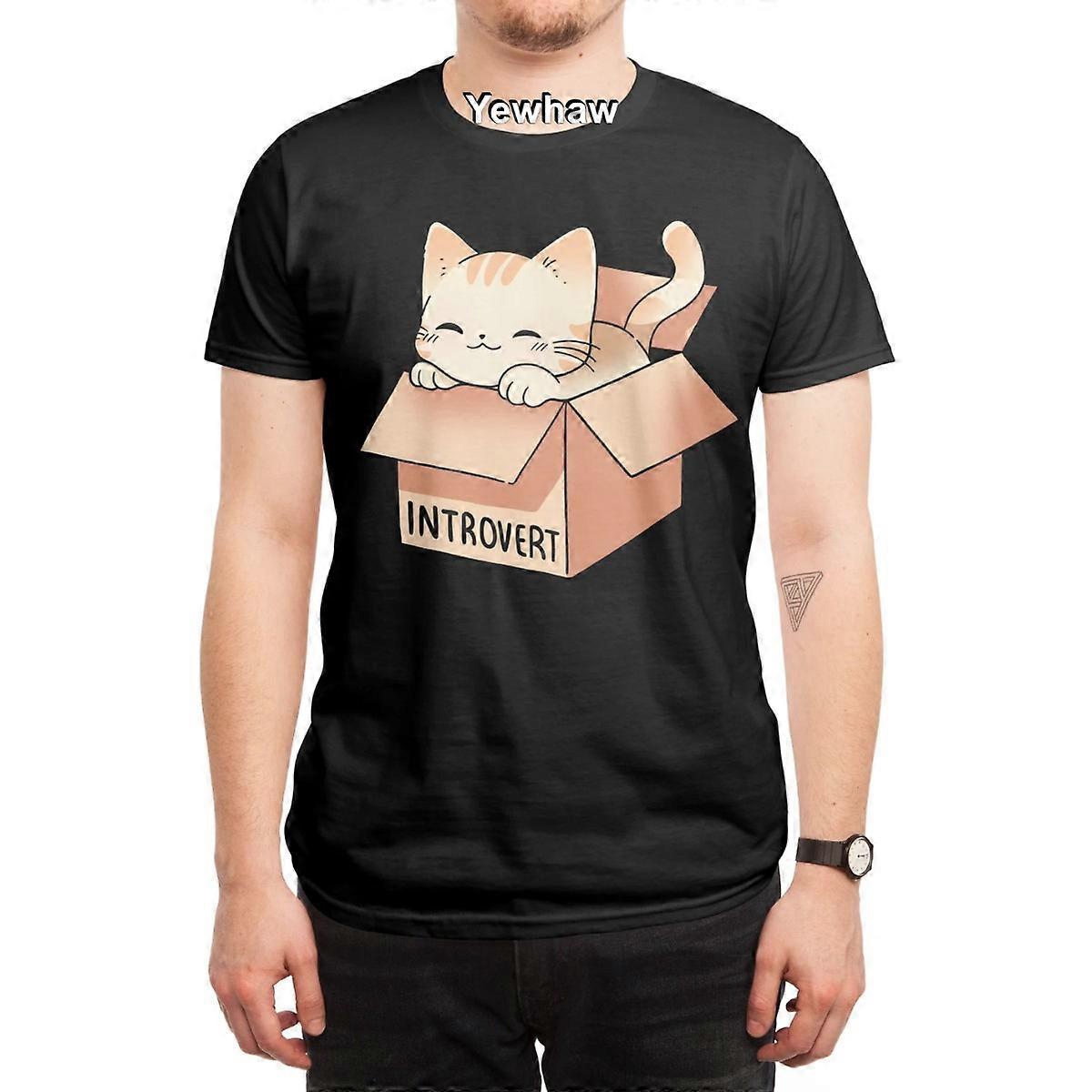 Introvertierte Katze T-Shirt Box kawaii