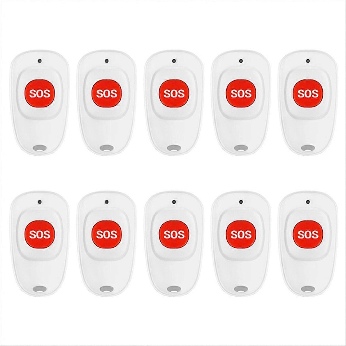 10pcs SOS Call Button Wireless Call Bell Pager Caregiver Panic Emergency Call Button Transmitter fo